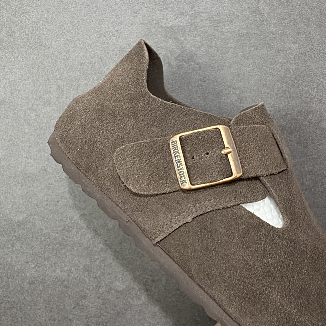 图片[6]-【莞产版本】勃肯 全包式懒人单鞋 博肯Birkenstock Birkenstock London Suede Leather 伦敦系列包头平底复古软木底休闲拖鞋 舒适又时髦,潮人都在穿!德国百年知名鞋履，中底鞋床搭载波状外形缓震软木橡胶#外置EVA轻量片装外底❗ 尺码：35 36 37 38 39 40 41 42 43 44 45 46-选品中心