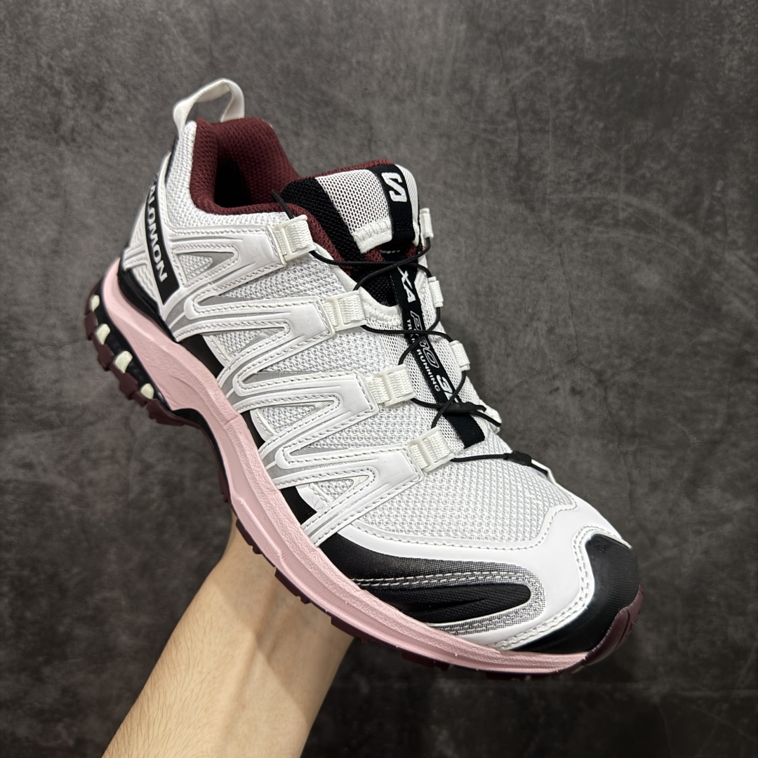 图片[3]-【S版纯原】SALOMON XA Pro 3D ADV 萨洛蒙潮流越野机能户外功能鞋 白粉 478676 全新版本出货 性价比拉满 品质 细节 材料都是肉眼可以见！ 售前售后也是其它工厂无法匹敌！ 纯原外贸平台特供订单 耗时半年巨作 全套原纸板楦头开发 原厂特供网布配套加持 确保原汁原味 完美呈现版型 原档数据独家私模五层组合大底 男女鞋同步官方 原装Ortholite轻量化鞋垫 中底布带钢印编号 原厂TPU锁扣 进口港宝加持 后跟自然饱满 还原公司包裹性 鞋面采用SENSIFT贴合技术 全方位贴合包裹脚型 鞋跟部鞋底牵引设计 提供强大的抓地性能 更适应野外崎岖不平的道路 其3D ADVANCED CHASSIS底盘 材料轻量大化 钉齿设计更具稳定性 防护性 鞋底易磨损区运用CONTAGRIP高耐磨材料 应对城市硬质路面长距离跑考验 尺码：36 36.5 37.5 38 38.5 39 40 40.5 41 42 42.5 43 44 44.5 45-选品中心