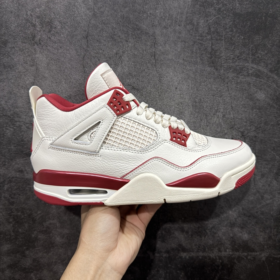 【原厂版】Air Jordan AJ4 白米红情人节 HV0823-108 全新升级改良 原鞋原楦原纸板同源开发 完美呈现乔4的版型 内侧正确双色网格 还原细节 原厂皮料 正确气垫颜色 正确网格工艺 正确拉帮工艺 全鞋原装材料制作 原档案原模具打造 支持全方位与正品对比 尺码：36-47.5-选品中心