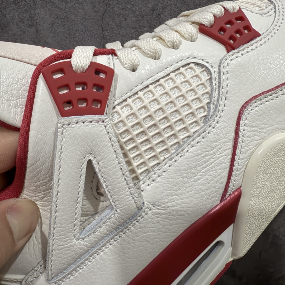 图片[4]-【原厂版】Air Jordan AJ4 白米红情人节 HV0823-108 全新升级改良 原鞋原楦原纸板同源开发 完美呈现乔4的版型 内侧正确双色网格 还原细节 原厂皮料 正确气垫颜色 正确网格工艺 正确拉帮工艺 全鞋原装材料制作 原档案原模具打造 支持全方位与正品对比 尺码：36-47.5-选品中心