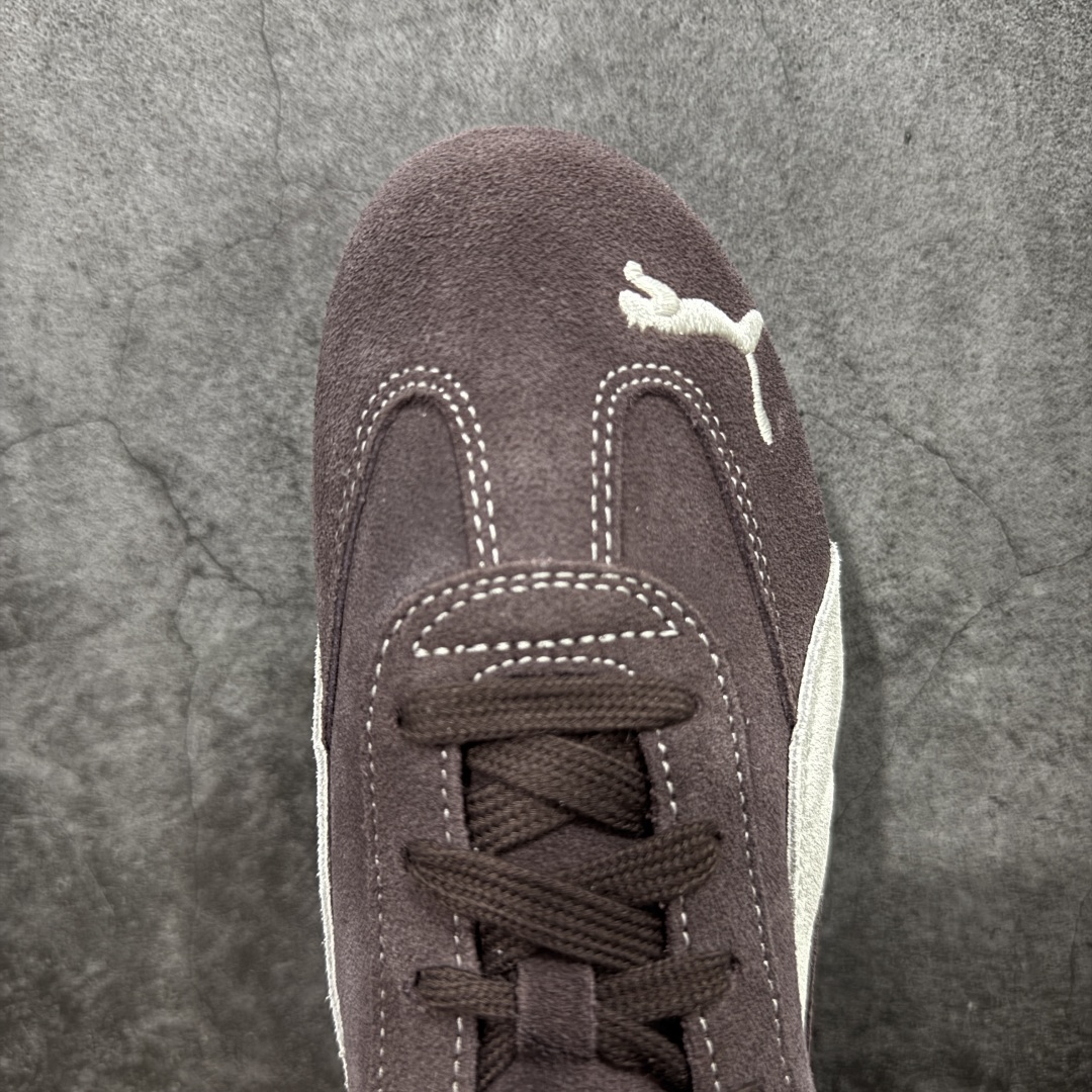 图片[5]-【渠道纯原版】Puma Speedcat OG Sparco 彪马罗马阿莫尔系列 复古运动休闲赛车跑鞋 棕色 403903-01 目前市场最优版本 无论是版型 细节 烫金刺绣走线 完全碾压市场任意版本 欢迎对比🆚 工厂耗时3个月开发 原装档案原数据纸版楦型 采用固色翻毛皮鞋面材质(正确二次成型\’猛帮\’成型工艺🆚区别市面版本!!) 外置原数据开发轻量耐磨橡胶大底💪🏻 全球知名运动品牌PUMA宝马赛车系列 融合了宝马车队的标志性配色 以趣味十足又前卫复古的设计引领潮流 将赛道精神融入街头时尚 开启前卫竞速之旅 主打前卫复古风 Roma鞋款的鞋侧以复古的流线造型 缀以宝马经典Logo 巧妙吸睛 而Speedcat鞋款以亮眼三色条纹元素缀以舒适鞋面 赋予了独特的个性美学 演绎赛车的无尽能量 尺码：35.5-45 货号：403903-01-选品中心