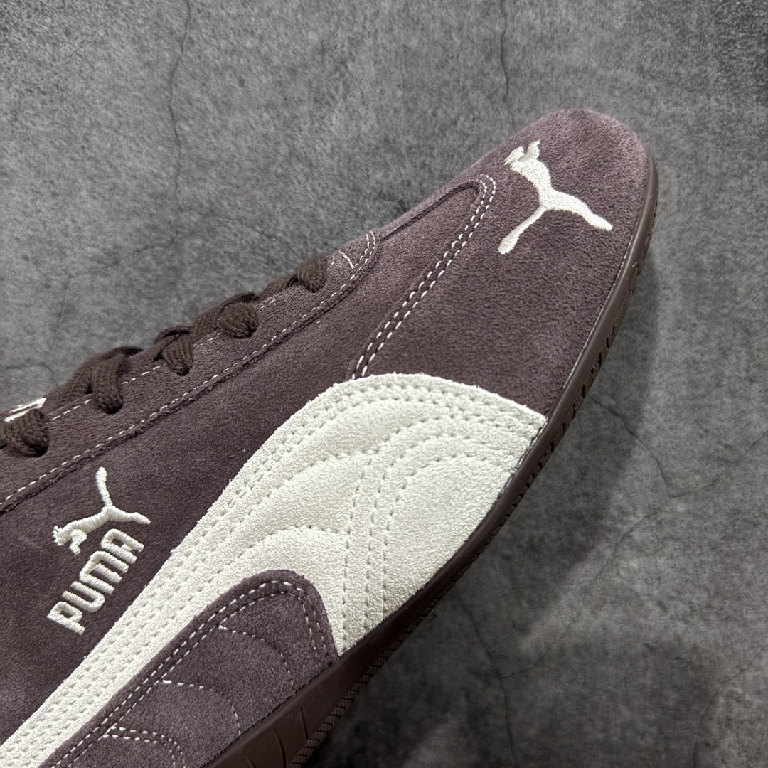 图片[6]-【渠道纯原版】Puma Speedcat OG Sparco 彪马罗马阿莫尔系列 复古运动休闲赛车跑鞋 棕色 403903-01 目前市场最优版本 无论是版型 细节 烫金刺绣走线 完全碾压市场任意版本 欢迎对比🆚 工厂耗时3个月开发 原装档案原数据纸版楦型 采用固色翻毛皮鞋面材质(正确二次成型\’猛帮\’成型工艺🆚区别市面版本!!) 外置原数据开发轻量耐磨橡胶大底💪🏻 全球知名运动品牌PUMA宝马赛车系列 融合了宝马车队的标志性配色 以趣味十足又前卫复古的设计引领潮流 将赛道精神融入街头时尚 开启前卫竞速之旅 主打前卫复古风 Roma鞋款的鞋侧以复古的流线造型 缀以宝马经典Logo 巧妙吸睛 而Speedcat鞋款以亮眼三色条纹元素缀以舒适鞋面 赋予了独特的个性美学 演绎赛车的无尽能量 尺码：35.5-45 货号：403903-01-选品中心