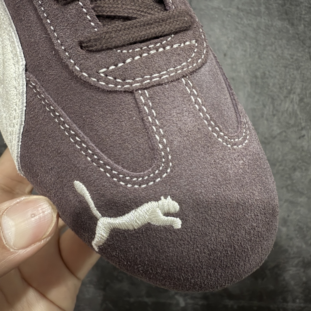 图片[5]-【渠道纯原版】Puma Speedcat OG Sparco 彪马罗马阿莫尔系列 复古运动休闲赛车跑鞋 棕色 403903-01 目前市场最优版本 无论是版型 细节 烫金刺绣走线 完全碾压市场任意版本 欢迎对比🆚 工厂耗时3个月开发 原装档案原数据纸版楦型 采用固色翻毛皮鞋面材质(正确二次成型\’猛帮\’成型工艺🆚区别市面版本!!) 外置原数据开发轻量耐磨橡胶大底💪🏻 全球知名运动品牌PUMA宝马赛车系列 融合了宝马车队的标志性配色 以趣味十足又前卫复古的设计引领潮流 将赛道精神融入街头时尚 开启前卫竞速之旅 主打前卫复古风 Roma鞋款的鞋侧以复古的流线造型 缀以宝马经典Logo 巧妙吸睛 而Speedcat鞋款以亮眼三色条纹元素缀以舒适鞋面 赋予了独特的个性美学 演绎赛车的无尽能量 尺码：35.5-45 货号：403903-01-选品中心