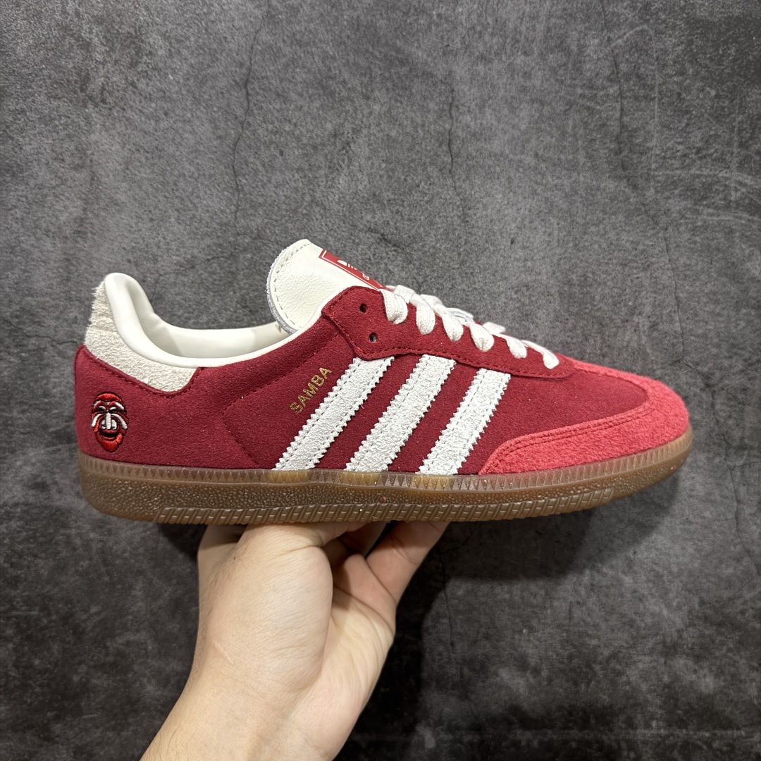 【XC纯原】AD Originals Samba OG TAL 红色 脸谱面具 低帮舒适百搭休闲板鞋 纯原品质 全新高端零售平台专供品质出货 全鞋身采用头层牛皮 包括鞋舌也是头层皮 私模大底 非市面公底 货号：IG8905 尺码：35 36 36.5 37 38 38.5 39 40-选品中心