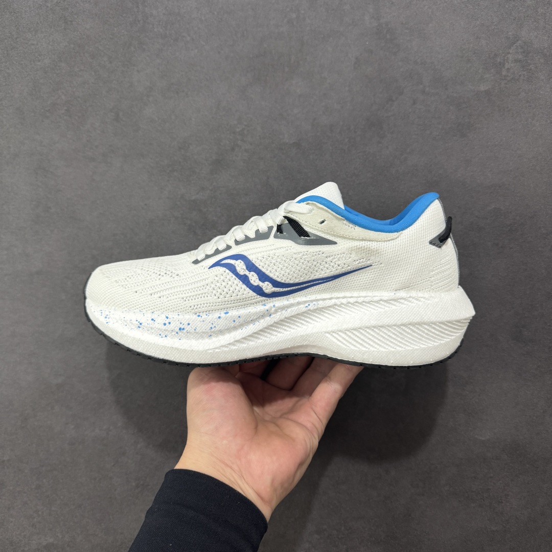 图片[2]-【公司级】索康尼/Saucony Triumph 21 胜利21代系列低帮轻量舒适多功能休闲运动慢跑鞋 采用工学透气网织鞋面材质#内嵌3D环绕包裹缓震鞋垫#中底搭载 PWRRUN+高弹缓震泡棉材质,舒适踩S感!!#外置镂空XT-900橡胶大底 货号：S20881-106 尺码：40-46-选品中心