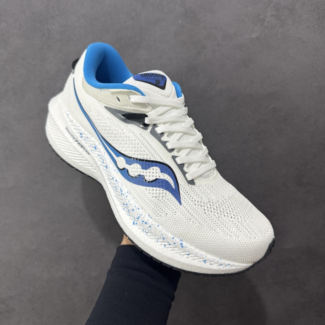 图片[3]-【公司级】索康尼/Saucony Triumph 21 胜利21代系列低帮轻量舒适多功能休闲运动慢跑鞋 采用工学透气网织鞋面材质#内嵌3D环绕包裹缓震鞋垫#中底搭载 PWRRUN+高弹缓震泡棉材质,舒适踩S感!!#外置镂空XT-900橡胶大底 货号：S20881-106 尺码：40-46-选品中心