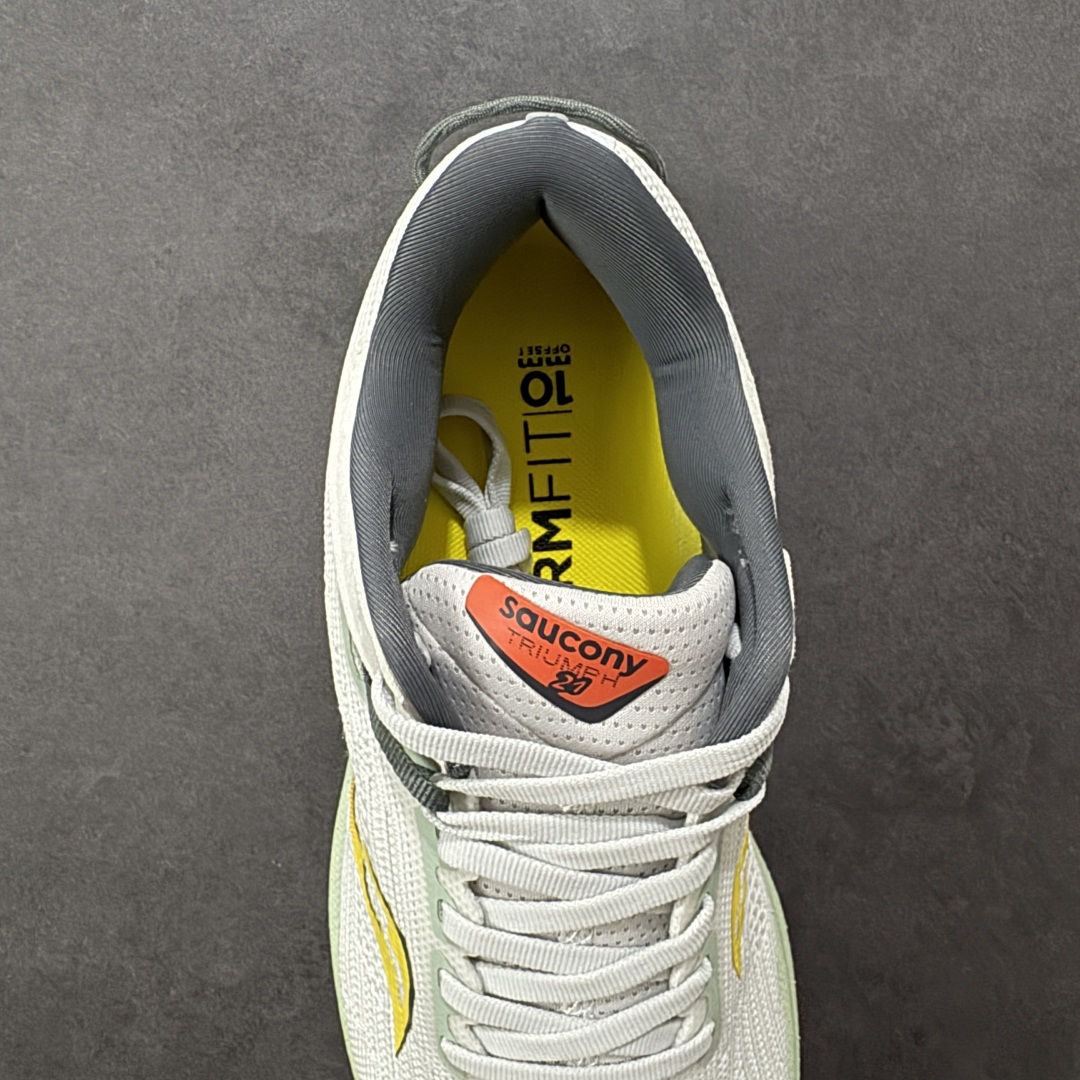 图片[7]-【公司级】索康尼/Saucony Triumph 21 胜利21代系列低帮轻量舒适多功能休闲运动慢跑鞋 采用工学透气网织鞋面材质#内嵌3D环绕包裹缓震鞋垫#中底搭载 PWRRUN+高弹缓震泡棉材质,舒适踩S感!!#外置镂空XT-900橡胶大底 货号：S20881-111 尺码：40-46-选品中心