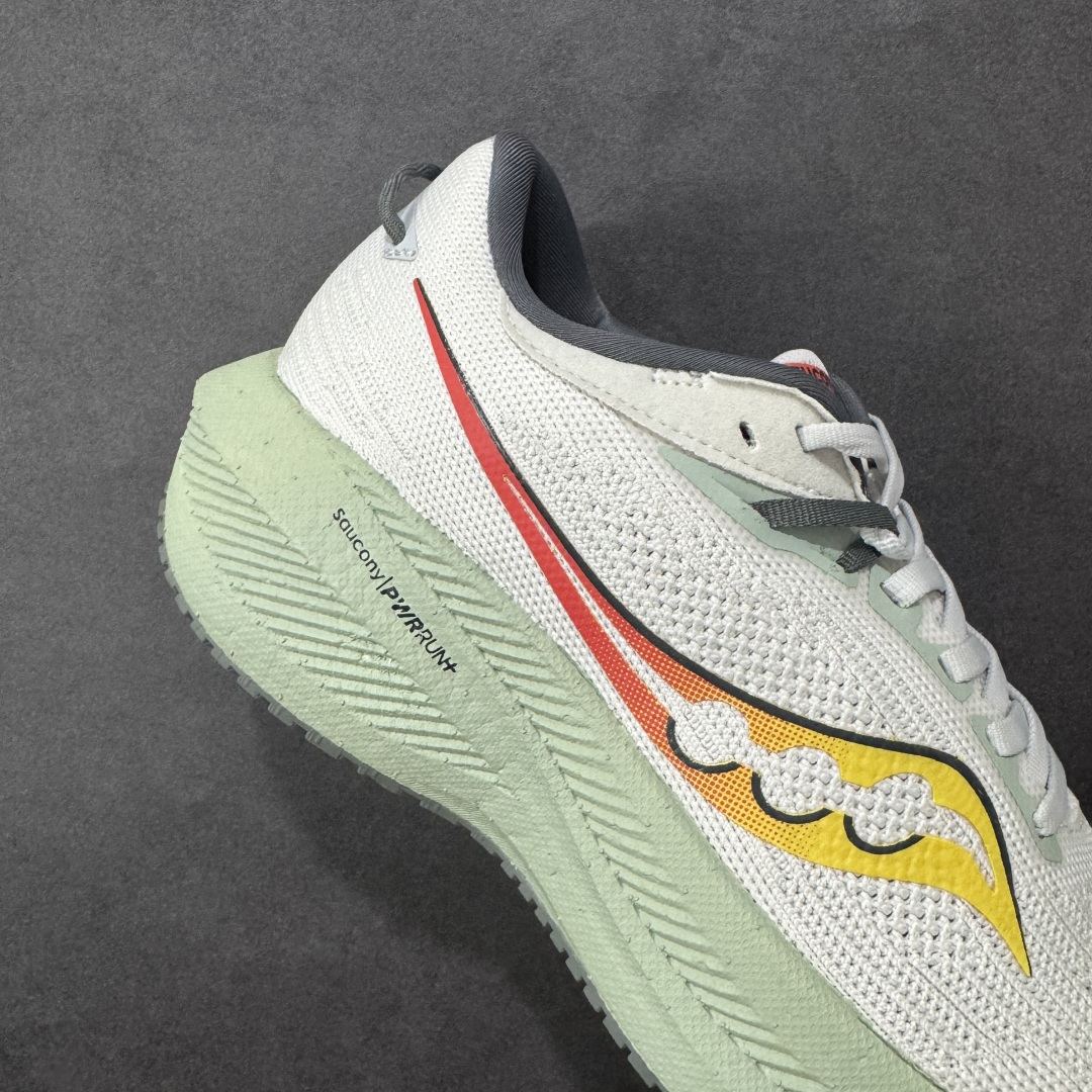 图片[6]-【公司级】索康尼/Saucony Triumph 21 胜利21代系列低帮轻量舒适多功能休闲运动慢跑鞋 采用工学透气网织鞋面材质#内嵌3D环绕包裹缓震鞋垫#中底搭载 PWRRUN+高弹缓震泡棉材质,舒适踩S感!!#外置镂空XT-900橡胶大底 货号：S20881-111 尺码：40-46-选品中心