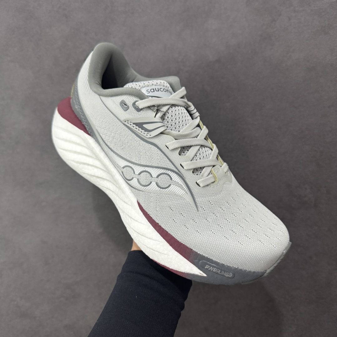 图片[3]-【公司级】索康尼/Saucony Triumph 22 胜利22代系列低帮轻量舒适多功能休闲运动慢跑鞋 采用工学透气网织鞋面材质#内嵌3D环绕包裹缓震鞋垫#中底搭载 PWRRUN+高弹缓震泡棉材质,舒适踩S感!!#外置镂空XT-900橡胶大底 货号：S20964-210 尺码：36-45-选品中心