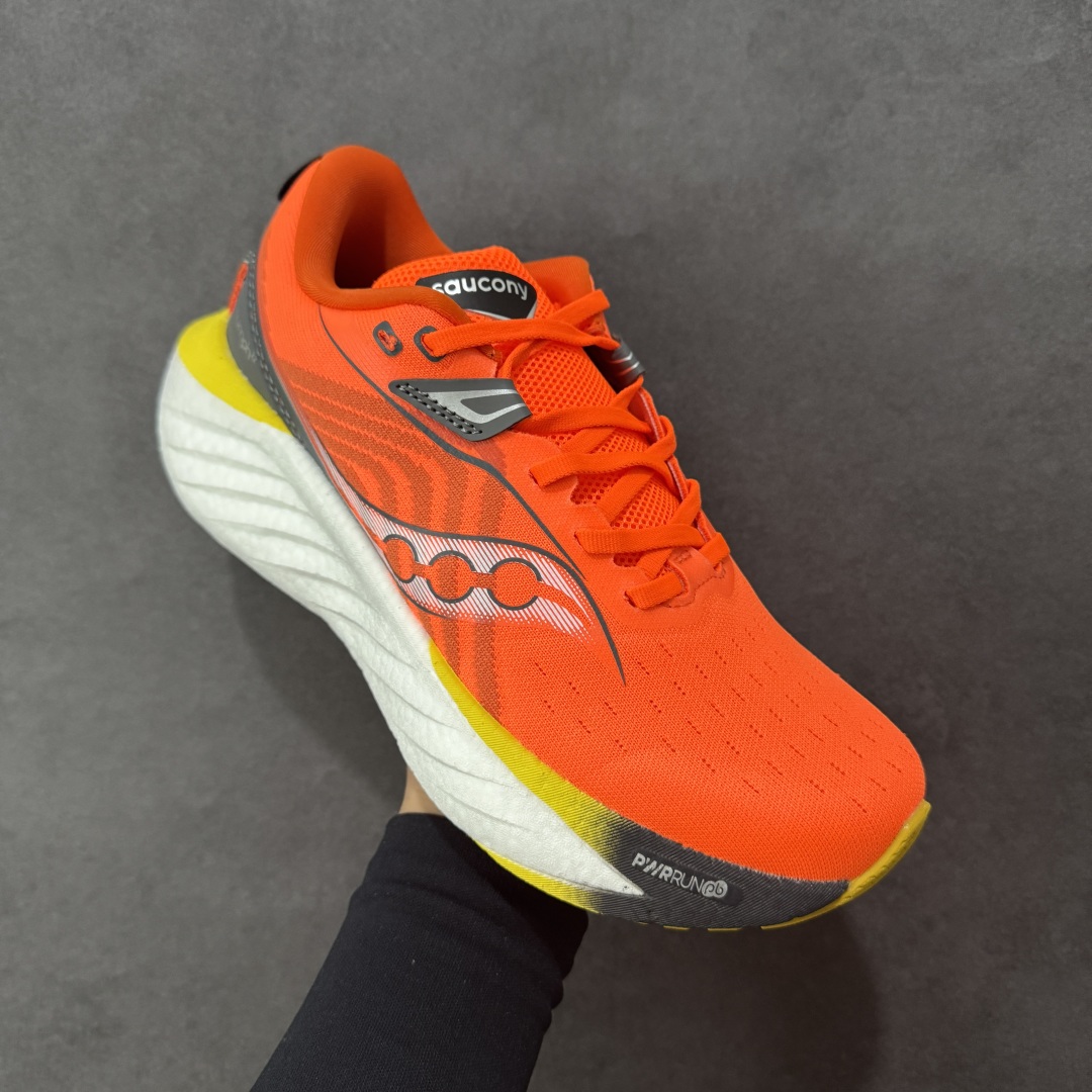 图片[3]-【公司级】索康尼/Saucony Triumph 22 胜利22代系列低帮轻量舒适多功能休闲运动慢跑鞋 采用工学透气网织鞋面材质#内嵌3D环绕包裹缓震鞋垫#中底搭载 PWRRUN+高弹缓震泡棉材质,舒适踩S感!!#外置镂空XT-900橡胶大底 货号：S20964-215 尺码：36-45-选品中心
