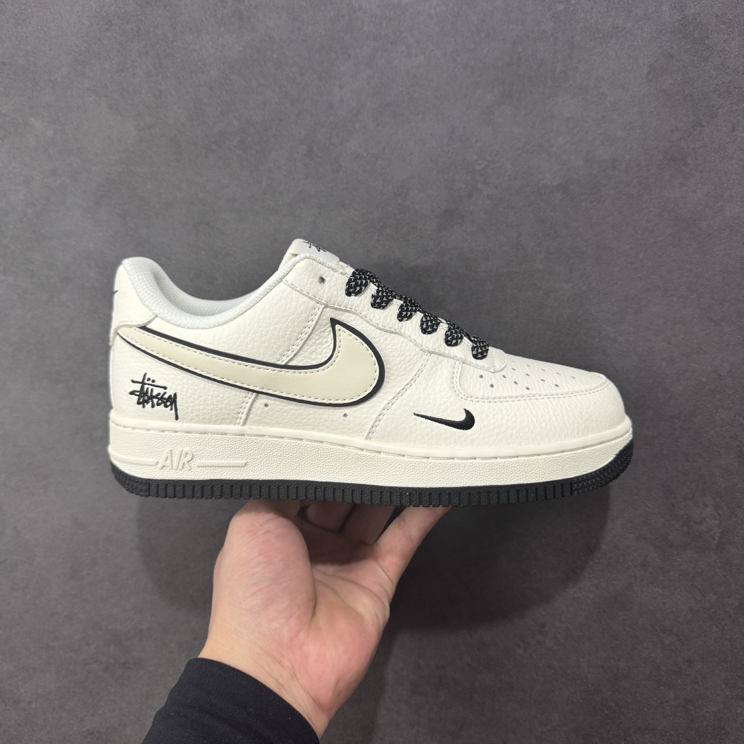 【定制版】NIke Air Force 1 \'07 Low “斯图西联名——米黑底”空军一号 低帮 运动休闲鞋 折边针车 工艺难度大 原楦头原纸板 原装鞋盒 定制五金配件 内置全掌气垫 原厂鞋底 货号：CS5288-046 尺码：36-40 编码：HXSA310320-选品中心