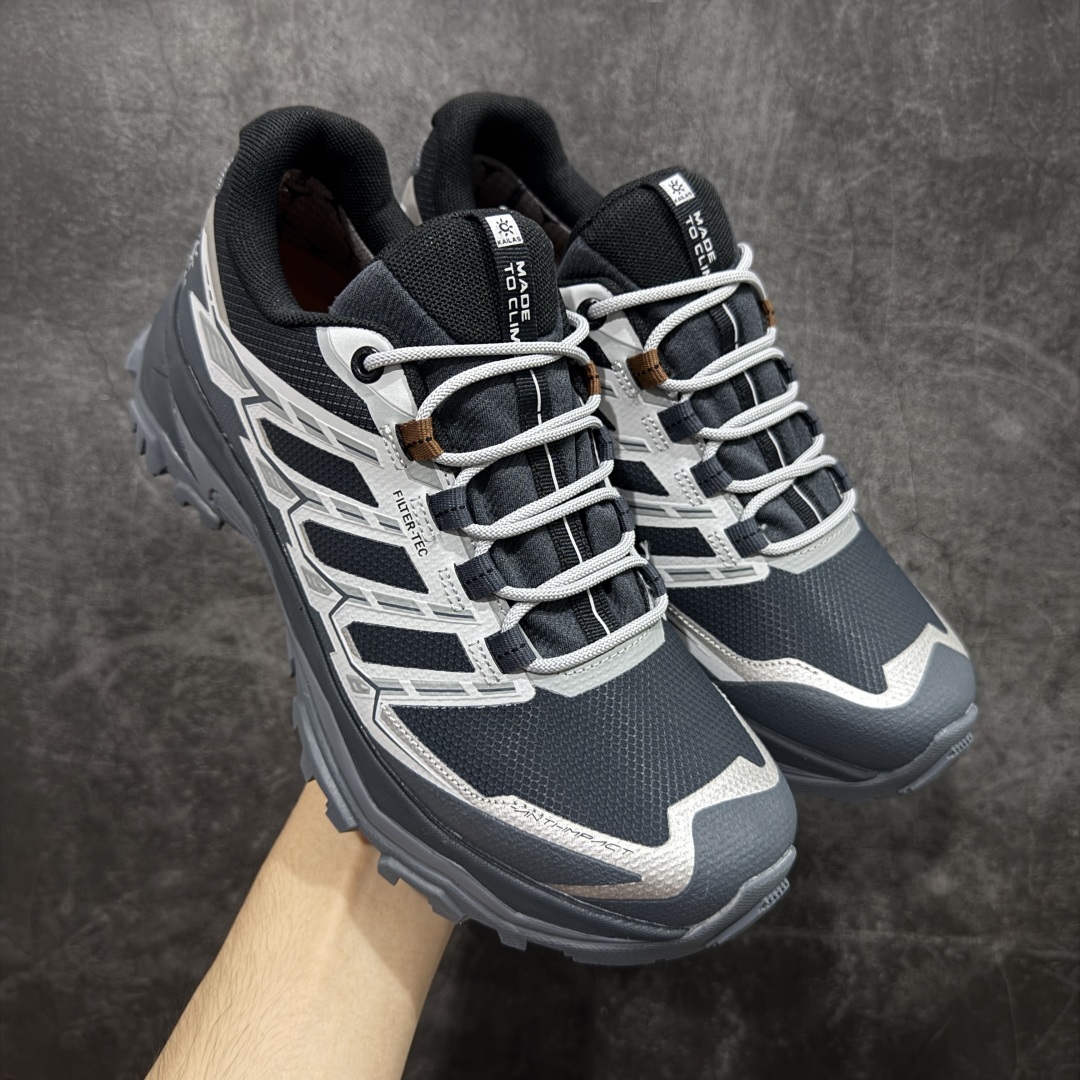 【GX纯原】凯乐石KAILAS 远征5 FLT 舒适简约经典登山 防滑耐磨防水 低帮 徒步鞋 市面唯一正确防泼水防水面料 正确防水内里布 真正做到内外防水 区别市场假防水 鞋面材质：运用耐磨防砂网布，能防止沙石进入鞋内，同时具备良好的透气性，可让脚部保持干爽。 \\t鞋底性能：搭载Vibram防滑耐磨大底，有出色的抓地力，仿鲨齿纹路设计，能应对各种复杂路面；鞋底还能提供良好的稳定性和支撑力，减少脚部疲劳。 \\t防水技术：采用FILTERTEC防水透气技术，防水指数高达8000mm H₂O，能有效防止雨水渗透，同时能保持脚面干爽。 \\t细节设计：鞋头采用橡胶防撞包边，保护脚趾免受伤害；鞋舌一体式设计，防止碎石泥沙进入；采用亚洲人脚型鞋楦设计，配合中腰包裹，提高舒适性。 适用场景：适合多日或单日轻装徒步，也可用于城市通勤，是一双兼顾户外与日常穿着的多功能鞋子。 尺码：40 41.5 42 42.5 43 44 44.5 45（女码第二轮出货）-选品中心