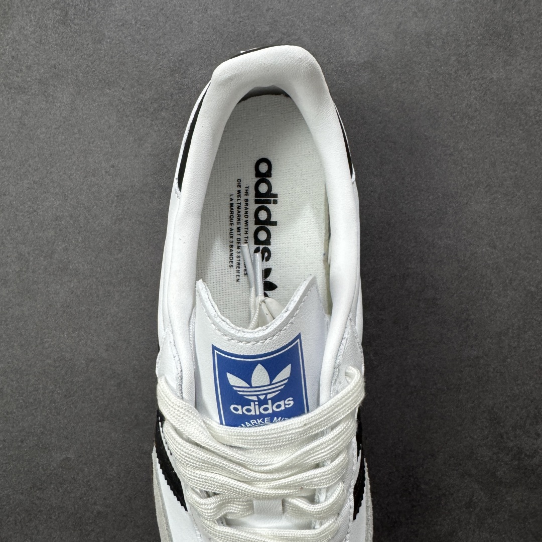 图片[7]-【T版升级版】AD Original Samba OG 复古经典轻便板鞋 黑白灰 B75806 口碑大厂出品 品控大底版型不断改良更新 国产头层皮料 原装过验内外标加持 全套原纸板楦头开发 确保原汁原味 完美呈现桑巴版型 一比一鞋头弧度高度鞋身弧度 数据细节工艺流程均保持一致 绝不口嗨 细节品控鞋型随意对比 正确烫金高频细节 原装纳米超迁皮料 独家私模橡胶大底 原盒原配 这款桑巴鞋展示了高质量的工艺 带有装饰的超锁缝制和无缝的手感 柔软、柔软的皮革造型和标志性的3条纹完成了精致的外观 正规合身鞋带 鞋面上有绒面鞋垫 橡胶鞋底 享受正畸套筒软感 自50年代首次亮相以来就一直在赢得粉丝的青睐 尺码：35.5 36 36.5 37.5 38 38.5 39 40 40.5 41 42 42.5 43 44 44.5 45-选品中心