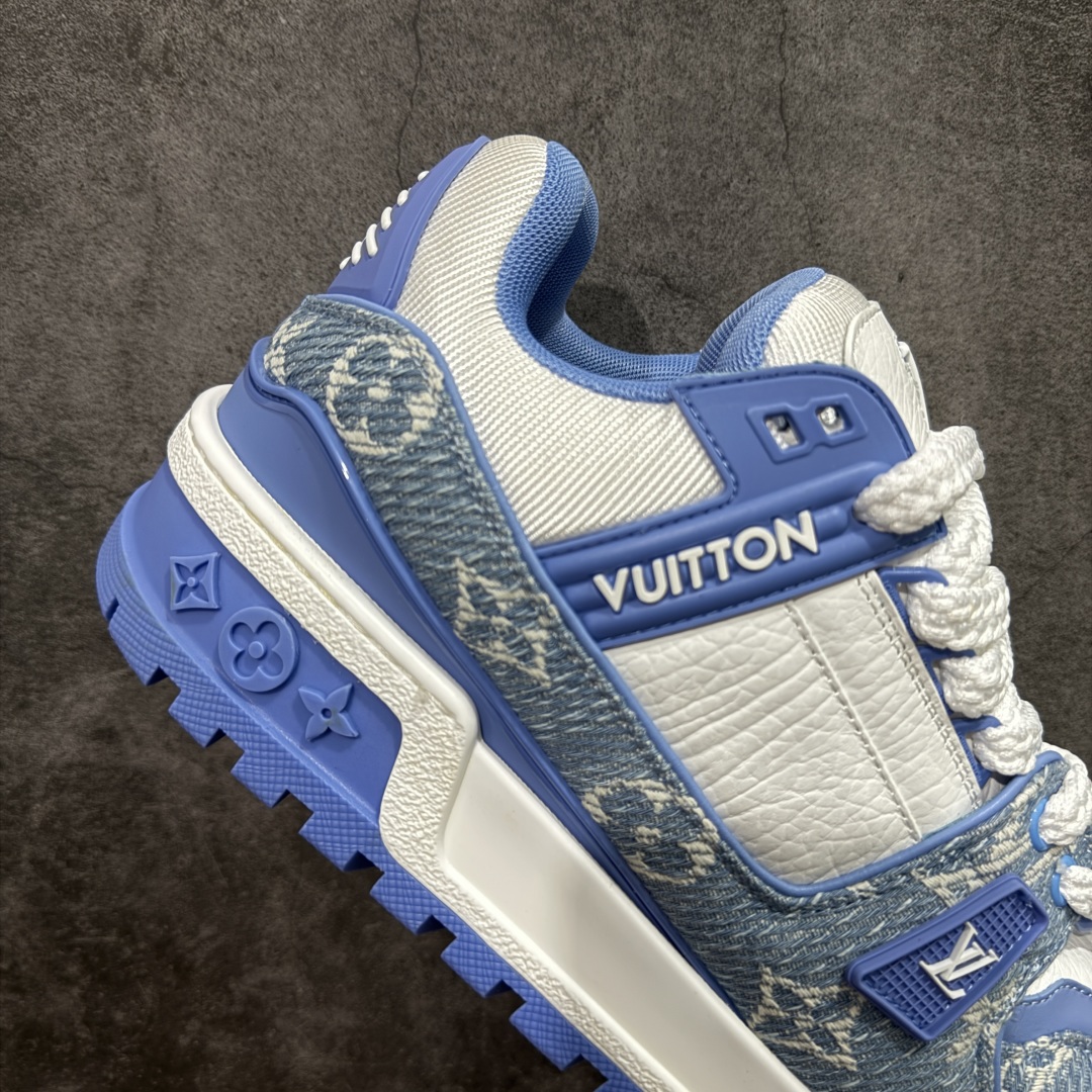 图片[7]-【PK纯原版】Louis Vuitton 路易威登 LV Trainer Maxi 小胖丁系列面包鞋 白蓝牛仔胖丁 海淘代购同渠道品质 高端零售 外贸充正专供 原版购入开发 ZP级全套包装 完美楦型 正确卡色 大底TPU 质感媲美原版 细节与原版一致 请注意区分市面通货材 尺码：39 40 41 42 43 44 45 46-选品中心