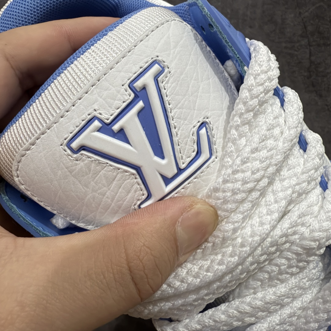 图片[6]-【PK纯原版】Louis Vuitton 路易威登 LV Trainer Maxi 小胖丁系列面包鞋 白蓝牛仔胖丁 海淘代购同渠道品质 高端零售 外贸充正专供 原版购入开发 ZP级全套包装 完美楦型 正确卡色 大底TPU 质感媲美原版 细节与原版一致 请注意区分市面通货材 尺码：39 40 41 42 43 44 45 46-选品中心