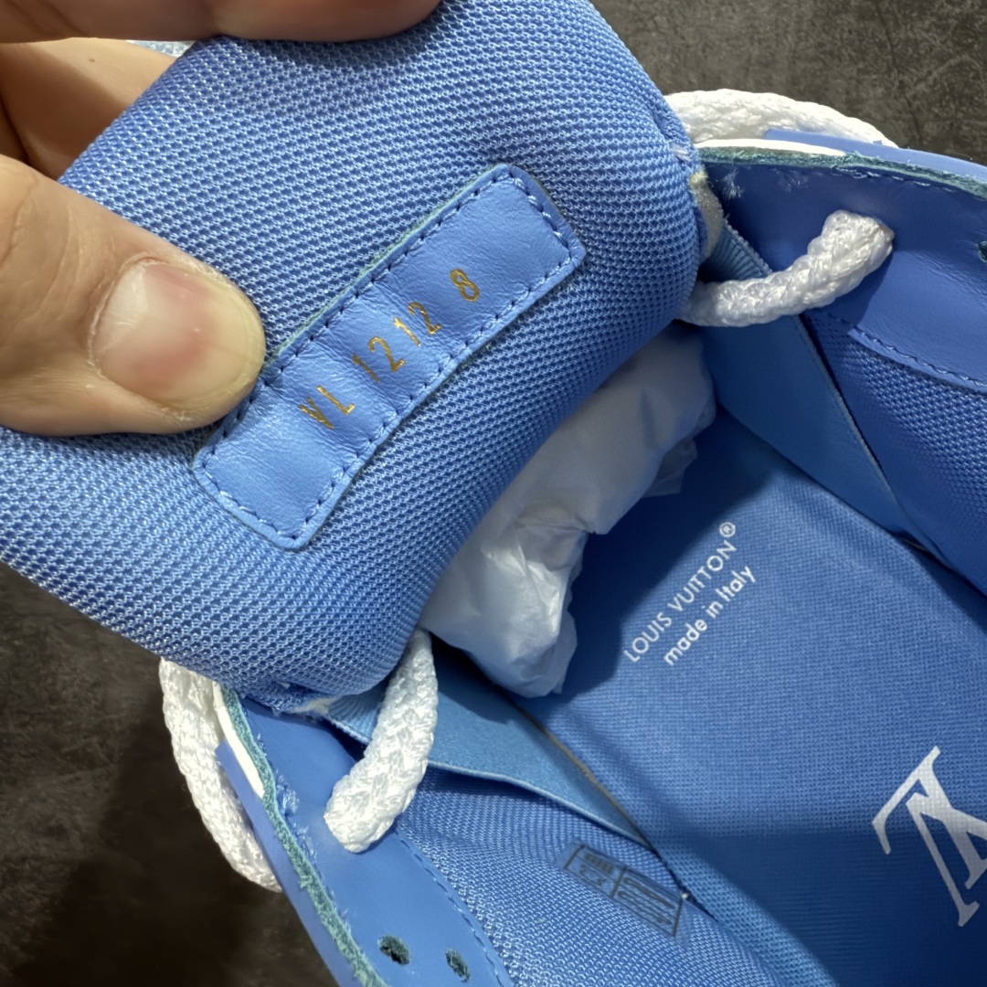 图片[7]-【PK纯原版】Louis Vuitton 路易威登 LV Trainer Maxi 小胖丁系列面包鞋 白蓝牛仔胖丁 海淘代购同渠道品质 高端零售 外贸充正专供 原版购入开发 ZP级全套包装 完美楦型 正确卡色 大底TPU 质感媲美原版 细节与原版一致 请注意区分市面通货材 尺码：39 40 41 42 43 44 45 46-选品中心