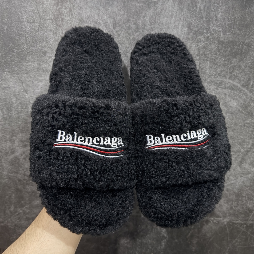 图片[9]-【顶级外贸版本】Balenciaga 巴黎世家 顶级专柜 秋冬限定 巴黎世家羊毛毛拖拖鞋 巴黎时装周新款 小红书推荐 原版开模 代购版本 进口小羊毛 原版字母拼色 原版私膜发泡大底 全套专柜包装 尺码：35 36 37 38 39 40 41 42 43 44 45-选品中心