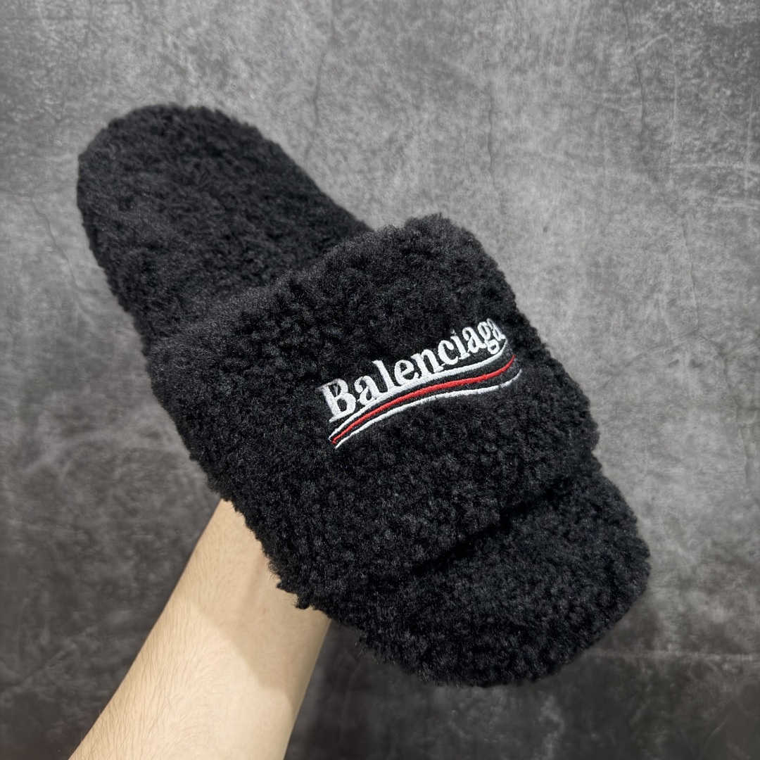 图片[3]-【顶级外贸版本】Balenciaga 巴黎世家 顶级专柜 秋冬限定 巴黎世家羊毛毛拖拖鞋 巴黎时装周新款 小红书推荐 原版开模 代购版本 进口小羊毛 原版字母拼色 原版私膜发泡大底 全套专柜包装 尺码：35 36 37 38 39 40 41 42 43 44 45-选品中心