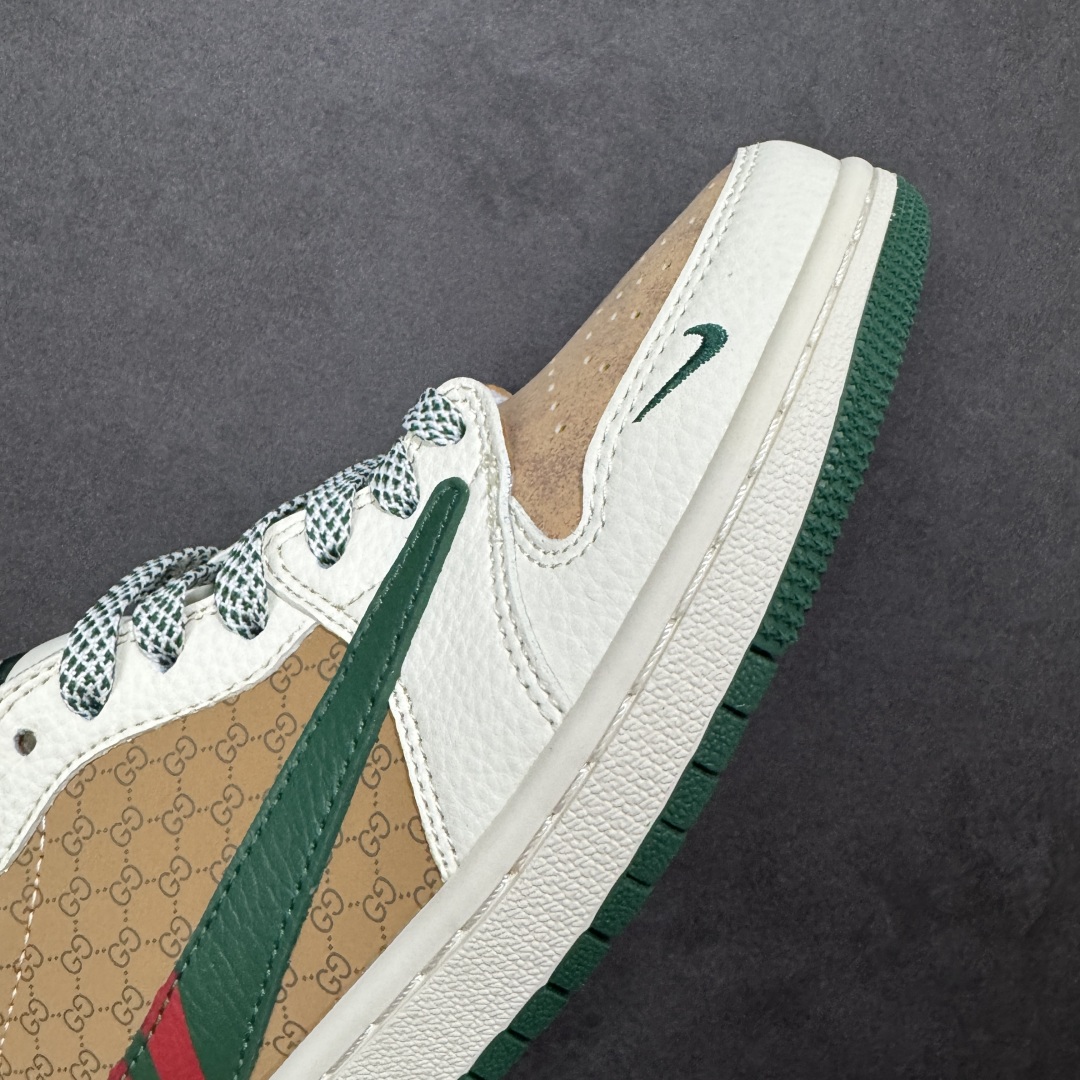 图片[5]-【定制版】Nike Jordan Air Jordan 1 “古驰联名——花纹米绿红” 高端定制 乔丹低帮休闲板鞋 大厂纯原品质出货 纯正版型 定制鞋盒 皮料切割干净无任何毛边 细节完美 超高清洁度 货号：QW5088-206 尺码：36 36.5 37.5 38 38.5 39 40 40.5 41 42 42.5 43 44 44.5 45 编码：HXSB330340-选品中心