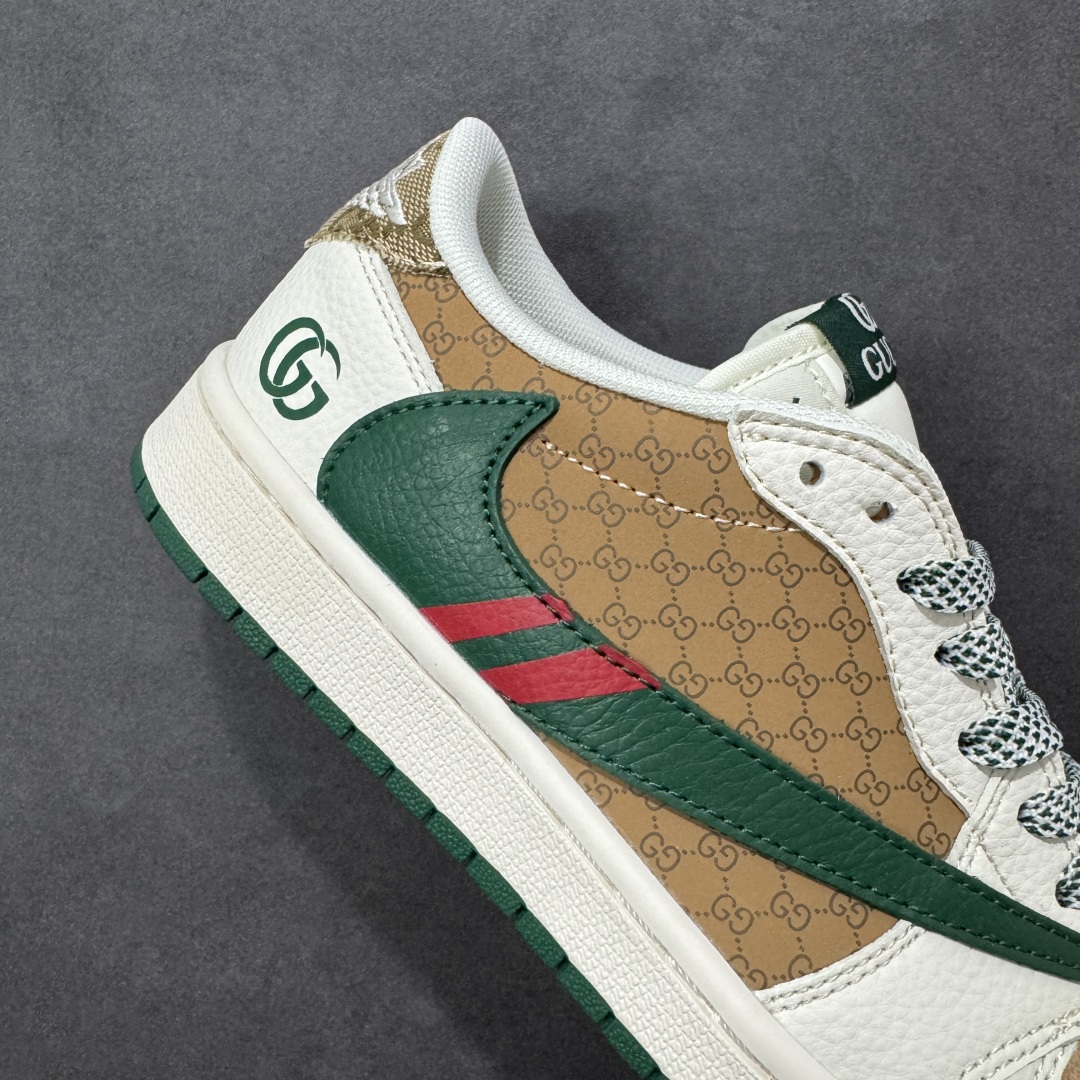图片[6]-【定制版】Nike Jordan Air Jordan 1 “古驰联名——花纹米绿红” 高端定制 乔丹低帮休闲板鞋 大厂纯原品质出货 纯正版型 定制鞋盒 皮料切割干净无任何毛边 细节完美 超高清洁度 货号：QW5088-206 尺码：36 36.5 37.5 38 38.5 39 40 40.5 41 42 42.5 43 44 44.5 45 编码：HXSB330340-选品中心