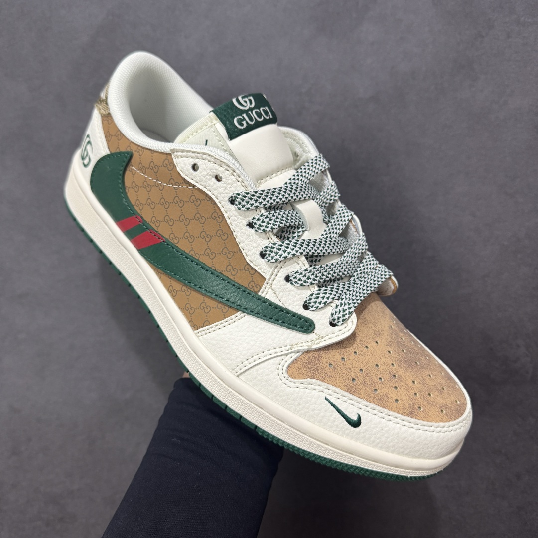 图片[3]-【定制版】Nike Jordan Air Jordan 1 “古驰联名——花纹米绿红” 高端定制 乔丹低帮休闲板鞋 大厂纯原品质出货 纯正版型 定制鞋盒 皮料切割干净无任何毛边 细节完美 超高清洁度 货号：QW5088-206 尺码：36 36.5 37.5 38 38.5 39 40 40.5 41 42 42.5 43 44 44.5 45 编码：HXSB330340-选品中心