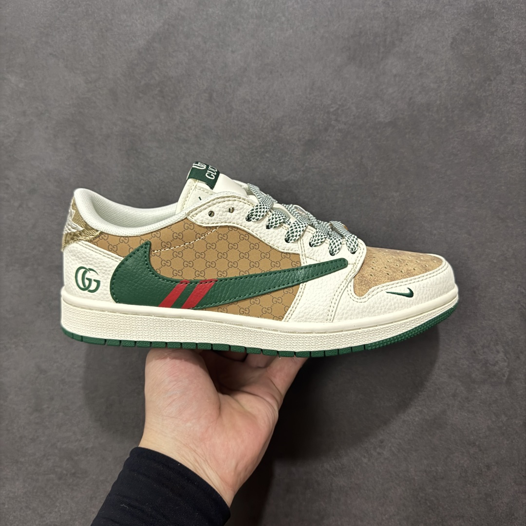 【定制版】Nike Jordan Air Jordan 1 “古驰联名——花纹米绿红” 高端定制 乔丹低帮休闲板鞋 大厂纯原品质出货 纯正版型 定制鞋盒 皮料切割干净无任何毛边 细节完美 超高清洁度 货号：QW5088-206 尺码：36 36.5 37.5 38 38.5 39 40 40.5 41 42 42.5 43 44 44.5 45 编码：HXSB330340-选品中心