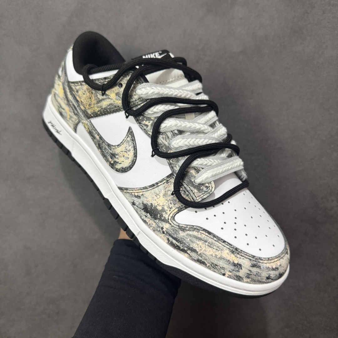 图片[3]-【定制版】Nike SB Dunk Low 绑带 周年高端定制 低帮休闲板鞋 HF5441-100 淘金热  #定制鞋盒 大厂纯原品质出货 超高清洁度 皮料切割干净无任何毛边 细节完美   尺码：40 40.5 41 42 42.5 43 44 44.5 45 46 编码：HXSB330340-选品中心