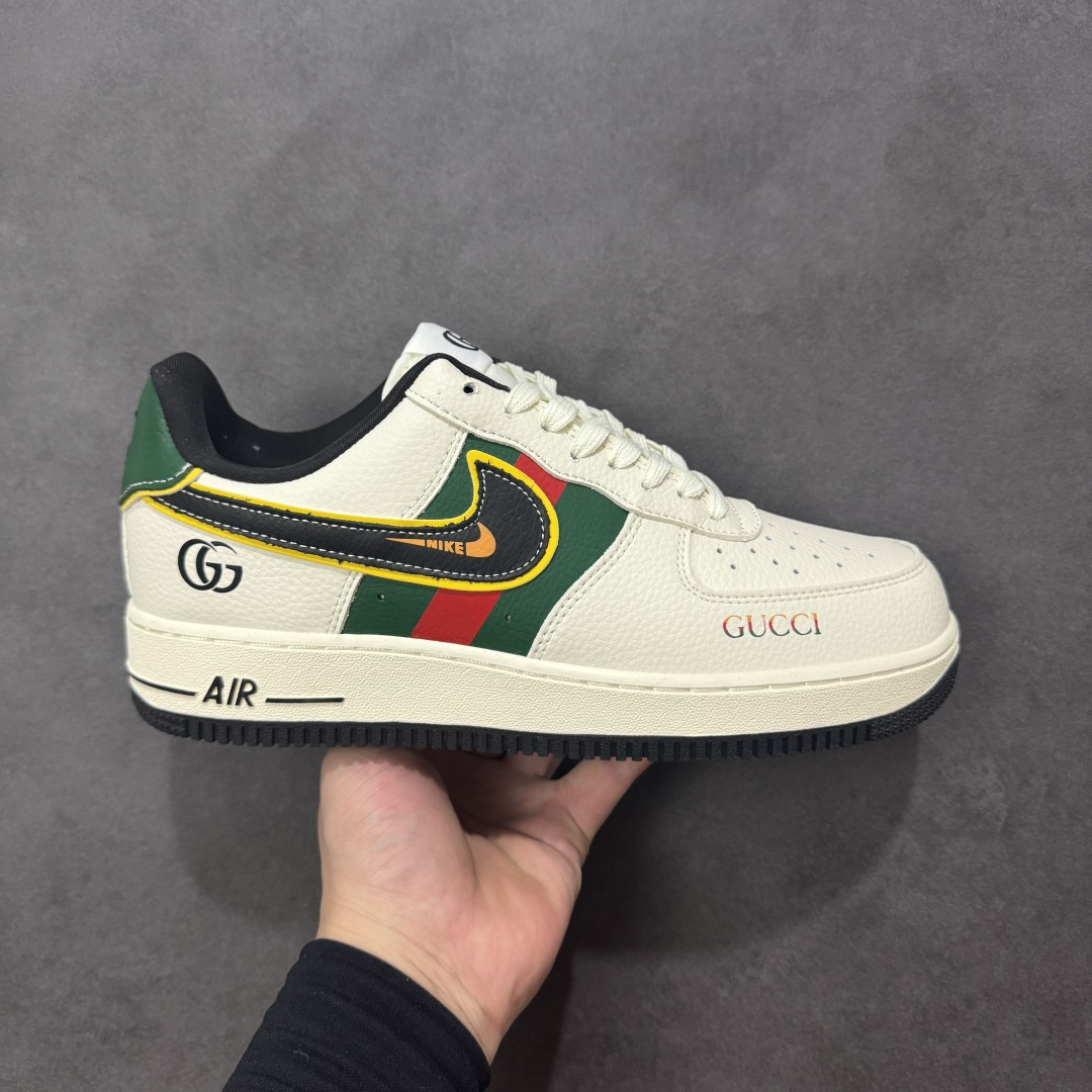 定制版 NIke Air Force 1 ’07 Low “古驰联名——米黑金边”空军一号 低帮 运动鞋 休闲鞋 DD1982-322 定制版 NIke Air Force 1 ’07 Low “古驰联名——米黑金边”空军一号 低帮 运动鞋 休闲鞋 DD1982-322