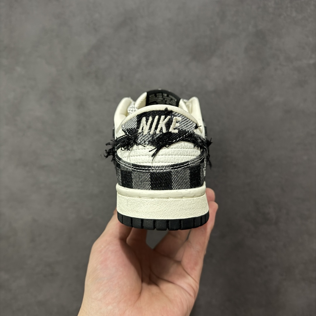 图片[4]-【定制版】Nike SB Dunk Low“LV联名——白黑格子牛仔” 高端定制 低帮休闲板鞋 定制鞋盒 高端防水材料 顶级夜光效 Ortholite鞋垫透气防臭 大厂纯原品质出货 超高清洁度 皮料切割干净无任何毛边 细节完美 货号：YF9511-901 尺码：36 36.5 37.5 38 38.5 39 40 40.5 41 42 42.5 43 44 44.5 45 编码：HXSB330340-选品中心