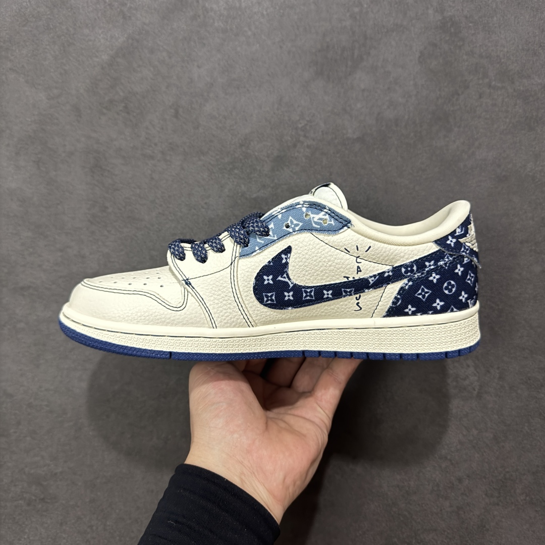 图片[2]-【定制版】高端定制 Travis Scott x Fragment Design x Jordan Air Jordan 1 Low OG SP “路易威登联名——水洗牛仔蓝印花” 高端定制 倒钩三方联名低帮篮球鞋 #定制鞋盒 大厂纯原品质出货 超高清洁度 皮料切割干净无任何毛边 细节完美 货号：XD1979-002 尺码：36 36.5 37.5 38 38.5 39 40 40.5 41 42 42.5 43 44 44.5 45 编码：HXSB330340-选品中心