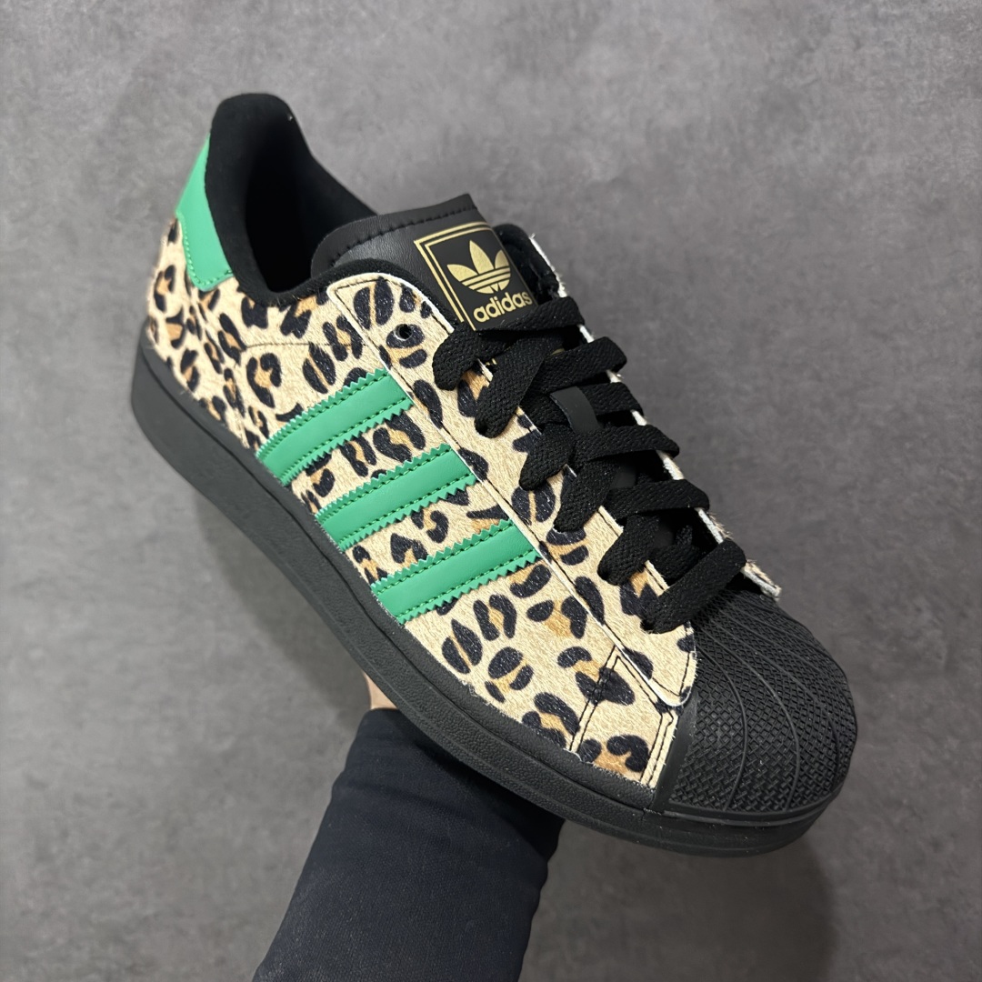 图片[3]-【GX版本】adidas originals SUPERSTAR Leopard 黑绿色 货号：JP8165 尺码：35 36 36.5 37 38.5 39 40 40.5 41 42 42.5 43 44 44.5 45-选品中心