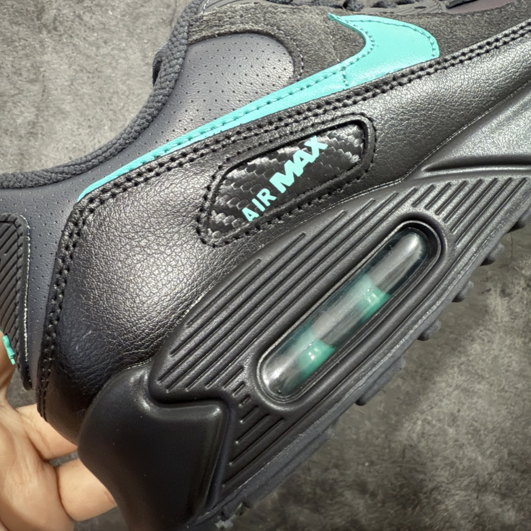 图片[3]-【顶级芯片版】Nike Air Max 90 舒适 复古 合成革减震防滑透气 低帮 休闲跑步鞋 黑绿 IF0670-002 鞋舌标可扫码 海外欧州过验版 原纸版原楦头 顶级90款问市 开发数月 原版开发 多道QC质检 鞋型完美复刻 原厂级别工艺 正确色卡 正确气垫蓝光 正确大底 独家私模 采用进口头层牛皮拼接 定位高端市场 行业标杆工艺 尺码：40 40.5 41 42 42.5 43 44 44.5 45 46-选品中心