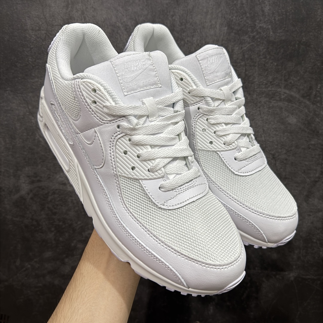 【顶级芯片版】Nike Air Max 90 舒适 复古 合成革减震防滑透气 低帮 休闲跑步鞋 全白纯白 CN8490-100 鞋舌标可扫码 海外欧州过验版 原纸版原楦头 顶级90款问市 开发数月 原版开发 多道QC质检 鞋型完美复刻 原厂级别工艺 正确色卡 正确气垫蓝光 正确大底 独家私模 采用进口头层牛皮拼接 定位高端市场 行业标杆工艺 尺码：40 40.5 41 42 42.5 43 44 44.5 45 46-选品中心
