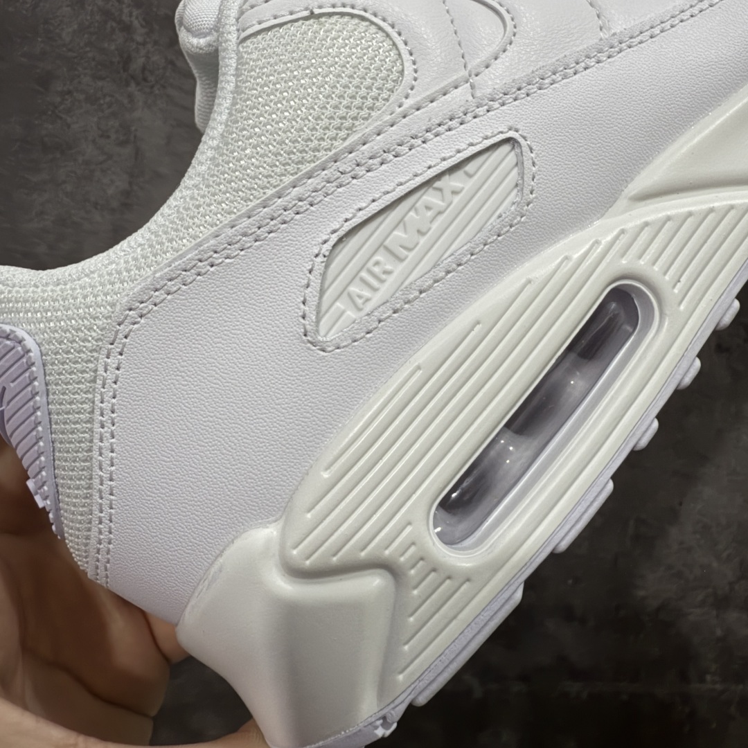 图片[3]-【顶级芯片版】Nike Air Max 90 舒适 复古 合成革减震防滑透气 低帮 休闲跑步鞋 全白纯白 CN8490-100 鞋舌标可扫码 海外欧州过验版 原纸版原楦头 顶级90款问市 开发数月 原版开发 多道QC质检 鞋型完美复刻 原厂级别工艺 正确色卡 正确气垫蓝光 正确大底 独家私模 采用进口头层牛皮拼接 定位高端市场 行业标杆工艺 尺码：40 40.5 41 42 42.5 43 44 44.5 45 46-选品中心