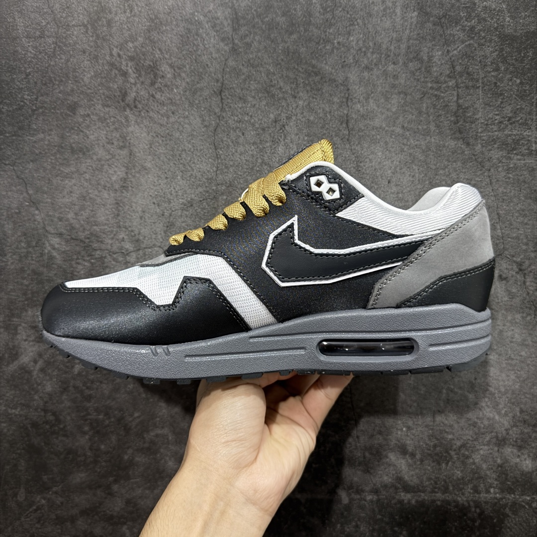 图片[2]-【外贸纯原】.SWOOSH x Nike Air Max 1 \”Big Head Mode\”舒适百搭 低帮跑步鞋 男女同款 黑灰色 IB9898-001 外贸大厂出品 原鞋购入开发 耗时数月研发 原厂皮 原厂辅料 原厂配件 原楦 原纸板 真真的 目前T1品质 尺码：36-47.5-选品中心