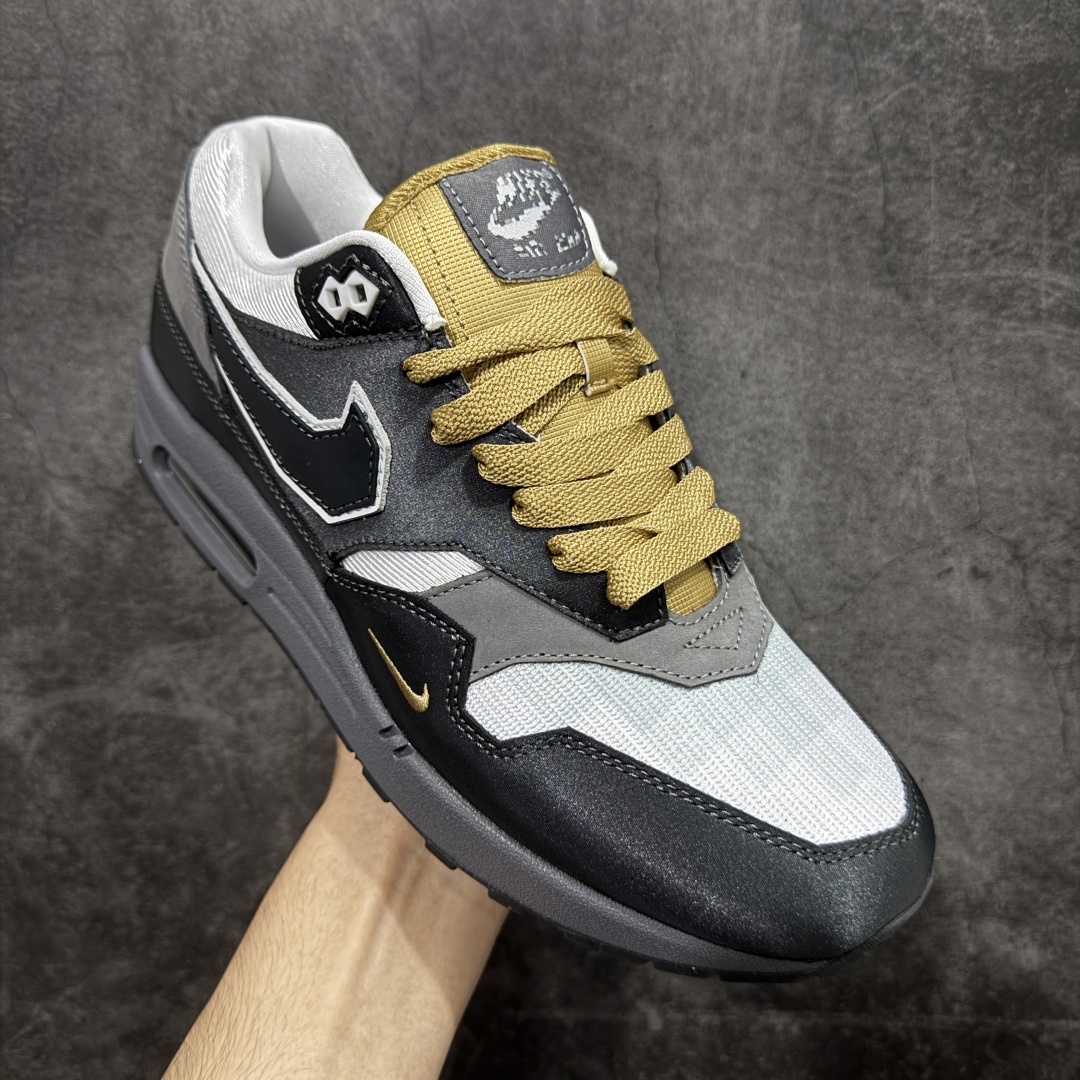 图片[3]-【外贸纯原】.SWOOSH x Nike Air Max 1 \”Big Head Mode\”舒适百搭 低帮跑步鞋 男女同款 黑灰色 IB9898-001 外贸大厂出品 原鞋购入开发 耗时数月研发 原厂皮 原厂辅料 原厂配件 原楦 原纸板 真真的 目前T1品质 尺码：36-47.5-选品中心