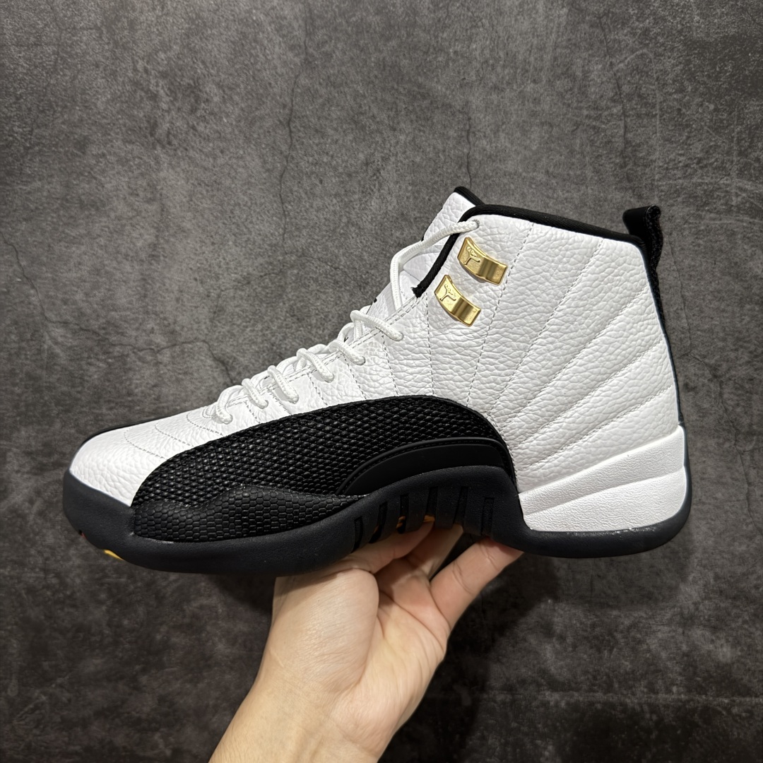图片[2]-【顶级外贸版】Air Jordan AJ12 Retro 黑白金扣 CT8013-117 正确版本 原楦原纸板开发 原汁原味12代鞋型 进口原厂皮料 真碳板 原装材料 原厂定制金属扣 原厂电绣 细节到位 尺码：40 40.5 41 42 42.5 43 44 44.5 45 45.5 46 47.5-选品中心
