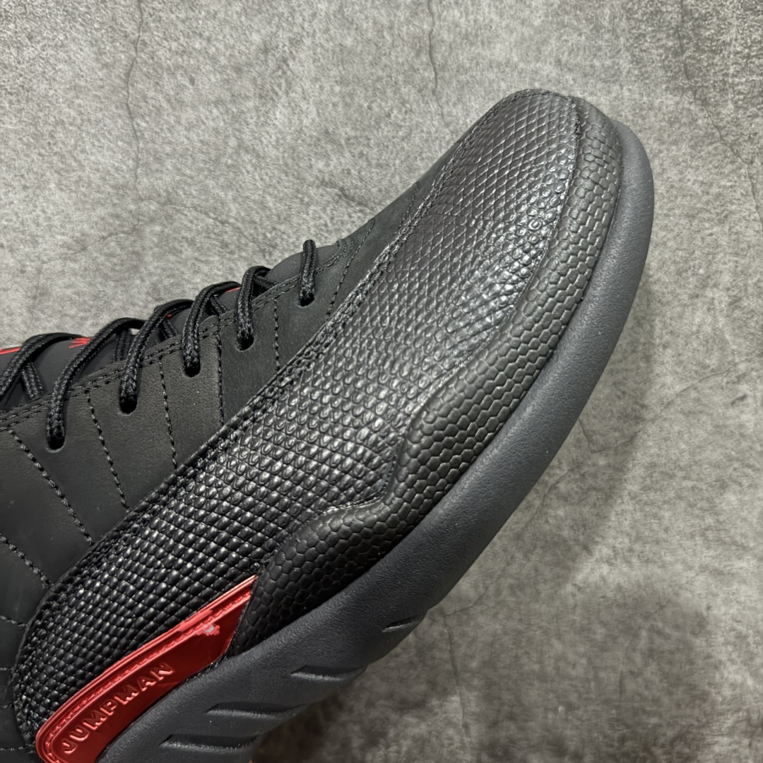 图片[6]-【顶级外贸版】Air Jordan AJ12 Retro 黑红 CT8013-001 正确版本 原楦原纸板开发 原汁原味12代鞋型 进口原厂皮料 真碳板 原装材料 原厂定制金属扣 原厂电绣 细节到位 尺码：40 40.5 41 42 42.5 43 44 44.5 45 45.5 46 47.5-选品中心