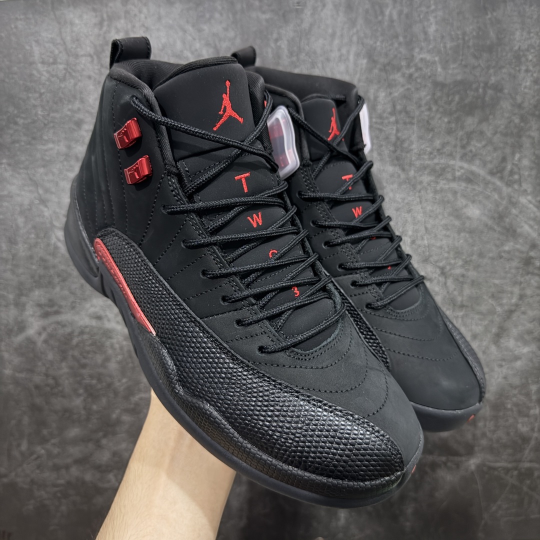 【顶级外贸版】Air Jordan AJ12 Retro 黑红 CT8013-001 正确版本 原楦原纸板开发 原汁原味12代鞋型 进口原厂皮料 真碳板 原装材料 原厂定制金属扣 原厂电绣 细节到位 尺码：40 40.5 41 42 42.5 43 44 44.5 45 45.5 46 47.5-选品中心