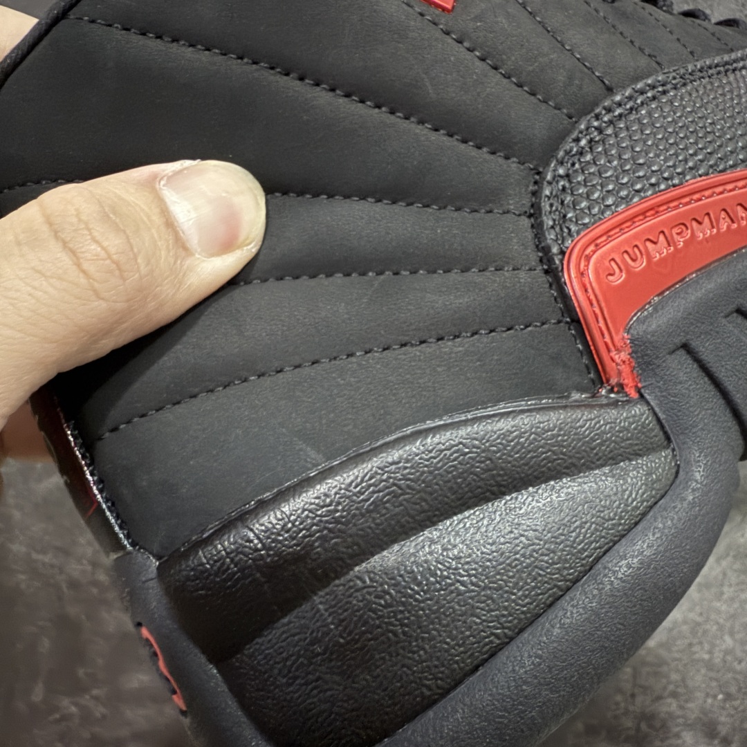 图片[3]-【顶级外贸版】Air Jordan AJ12 Retro 黑红 CT8013-001 正确版本 原楦原纸板开发 原汁原味12代鞋型 进口原厂皮料 真碳板 原装材料 原厂定制金属扣 原厂电绣 细节到位 尺码：40 40.5 41 42 42.5 43 44 44.5 45 45.5 46 47.5-选品中心