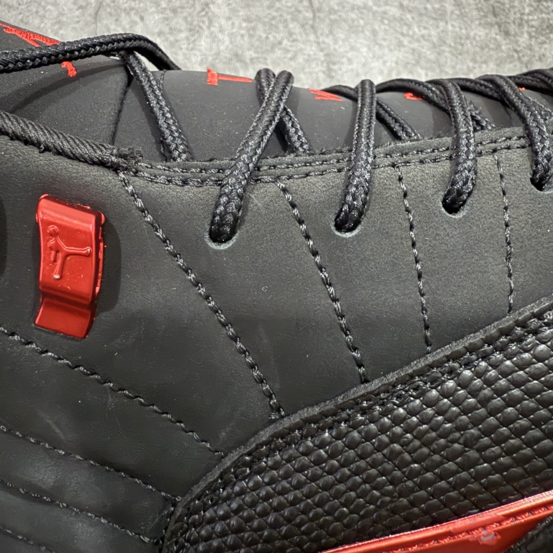 图片[4]-【顶级外贸版】Air Jordan AJ12 Retro 黑红 CT8013-001 正确版本 原楦原纸板开发 原汁原味12代鞋型 进口原厂皮料 真碳板 原装材料 原厂定制金属扣 原厂电绣 细节到位 尺码：40 40.5 41 42 42.5 43 44 44.5 45 45.5 46 47.5-选品中心