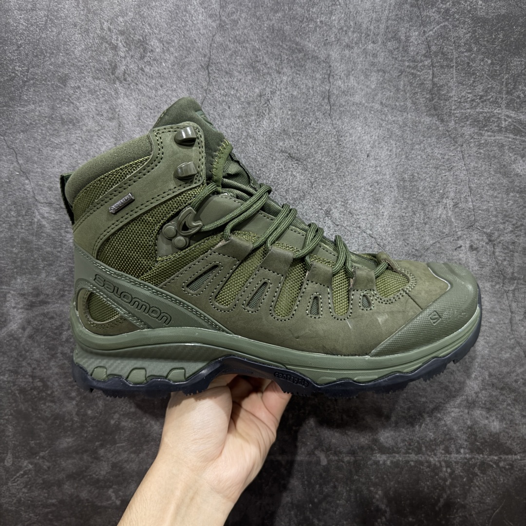 【莞产纯原】SALOMON萨洛蒙 XT-Quest 4D GTX Forces 2 EN 减震防滑耐磨 高帮 户外功能鞋 男鞋 顶级 户外越野性能超强 原鞋开发 原数据纸板打造完美鞋型 全鞋使用头层磨砂皮➕gtx防水材料拼接 独家私模组合大底 原装Ortholite轻量化鞋垫 中底布带钢印编号 原厂TPU锁扣 进口港宝加持 后跟自然饱满 还原公司包裹性 全方位贴合包裹脚型 鞋跟部鞋底牵引设计 提供强大的抓地性能 更适应野外崎岖不平的道路 尺码： 40-46-选品中心