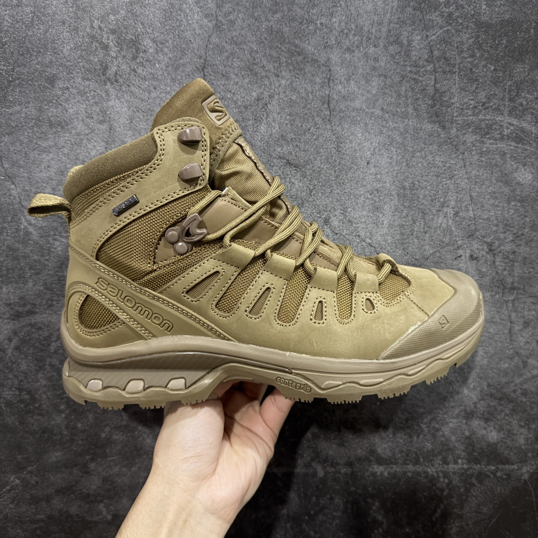 【莞产纯原】SALOMON萨洛蒙 XT-Quest 4D GTX Forces 2 EN 减震防滑耐磨 高帮 户外功能鞋 男鞋 顶级 户外越野性能超强 原鞋开发 原数据纸板打造完美鞋型 全鞋使用头层磨砂皮➕gtx防水材料拼接 独家私模组合大底 原装Ortholite轻量化鞋垫 中底布带钢印编号 原厂TPU锁扣 进口港宝加持 后跟自然饱满 还原公司包裹性 全方位贴合包裹脚型 鞋跟部鞋底牵引设计 提供强大的抓地性能 更适应野外崎岖不平的道路 尺码： 40-46-选品中心