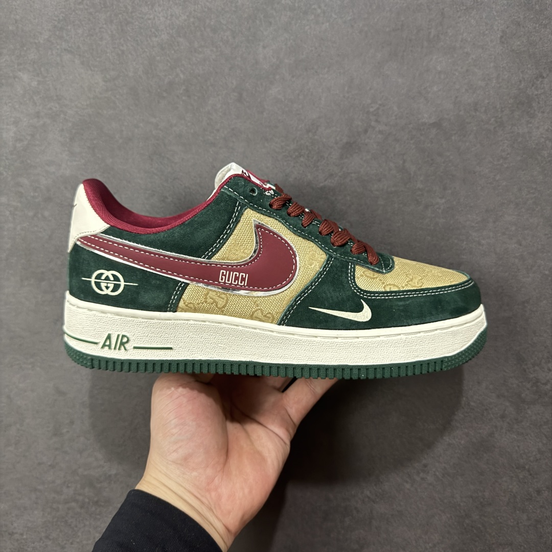 【定制版】Nike Air Force 1\'07 Low 古驰联名 卡其朱砂勾 空军一号低帮休闲板鞋 SY1388-007  #原楦头原纸板 原装鞋盒 定制五金配件 内置全掌气垫 原厂鞋底  尺码：36 36.5 37.5 38 38.5 39 40 40.5 41 42 42.5 43 44 44.5 45 编码：HXSA310320-选品中心