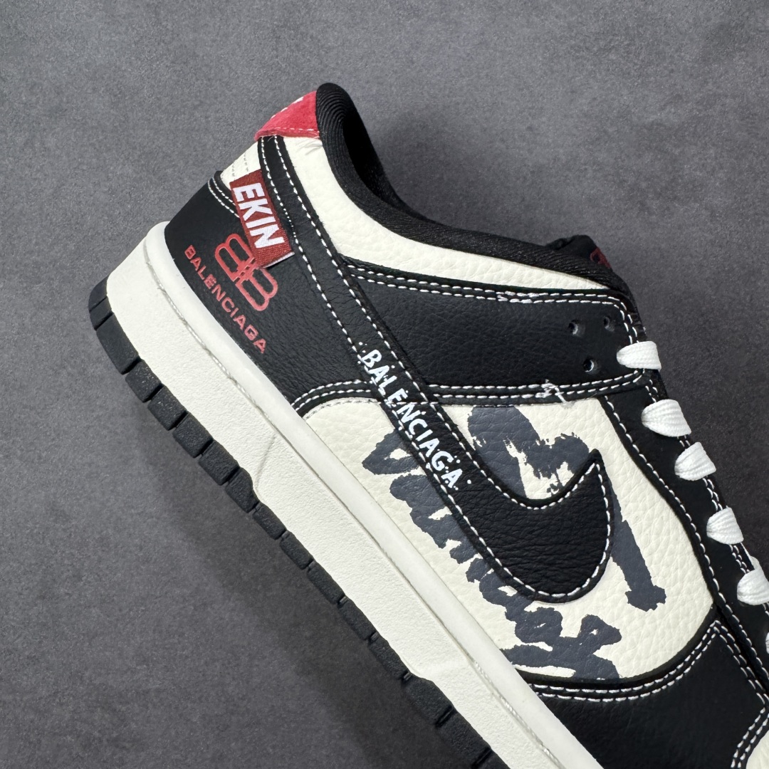 图片[6]-【定制版】NK SB Dunk Low 低帮巴黎世家联名米白黑红印花 定制鞋盒 大厂纯原品质出货 超高清洁度 皮料切割干净无任何毛边 细节完美 货号：DS6608-016 尺码： 36 36.5 37.5 38 38.5 39 40 40.5 41 42 42.5 43 44 44.5 45 编码：HXSB330340-选品中心