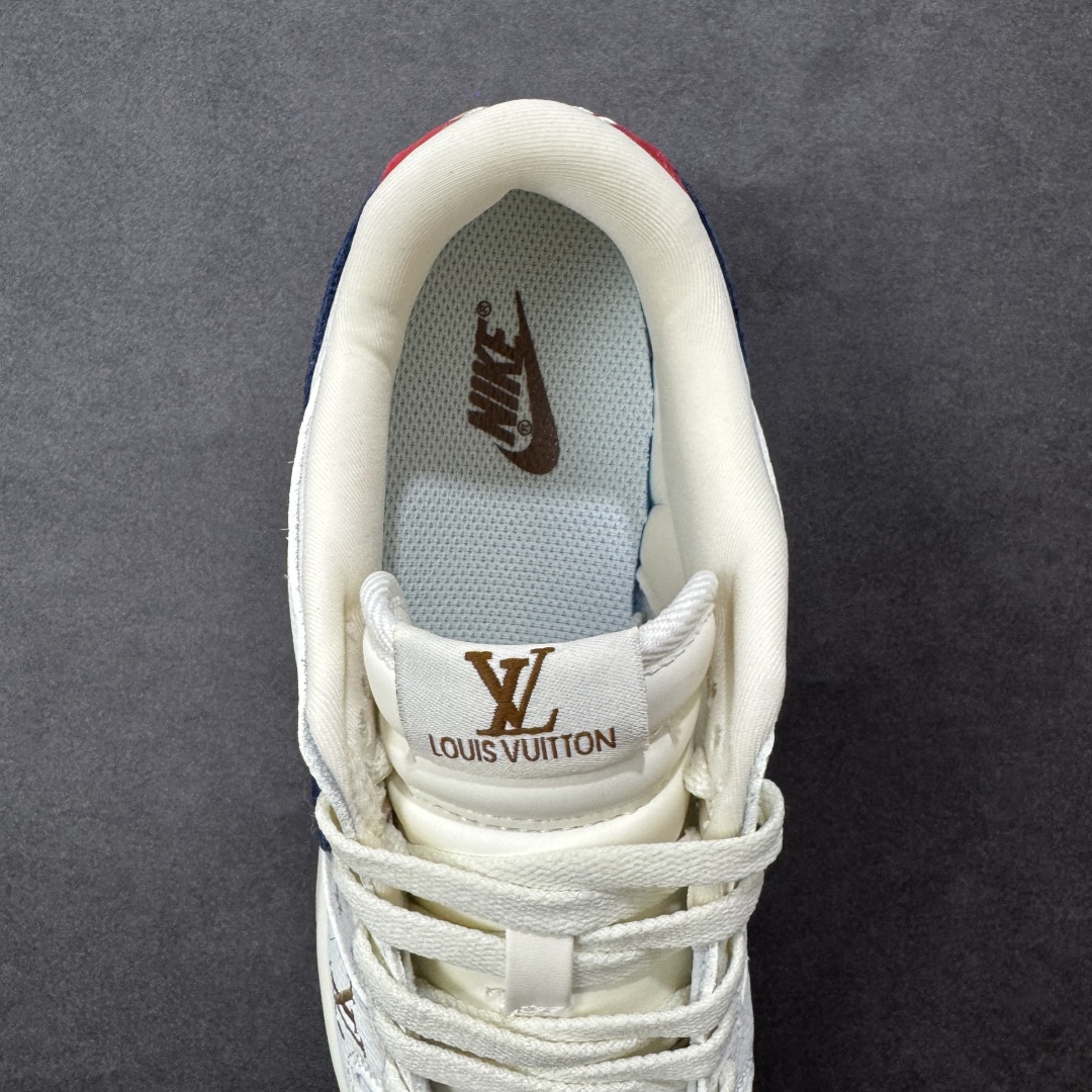图片[7]-【定制版】NK SB Dunk Low 低帮LV联名白棕深蓝勾印花 #定制鞋盒 大厂纯原品质出货 超高清洁度 皮料切割干净无任何毛边 细节完美 货号：YF9511-907 尺码：36 36.5 37.5 38 38.5 39 40 40.5 41 42 42.5 43 44 44.5 45 编码：HXSB330340-选品中心
