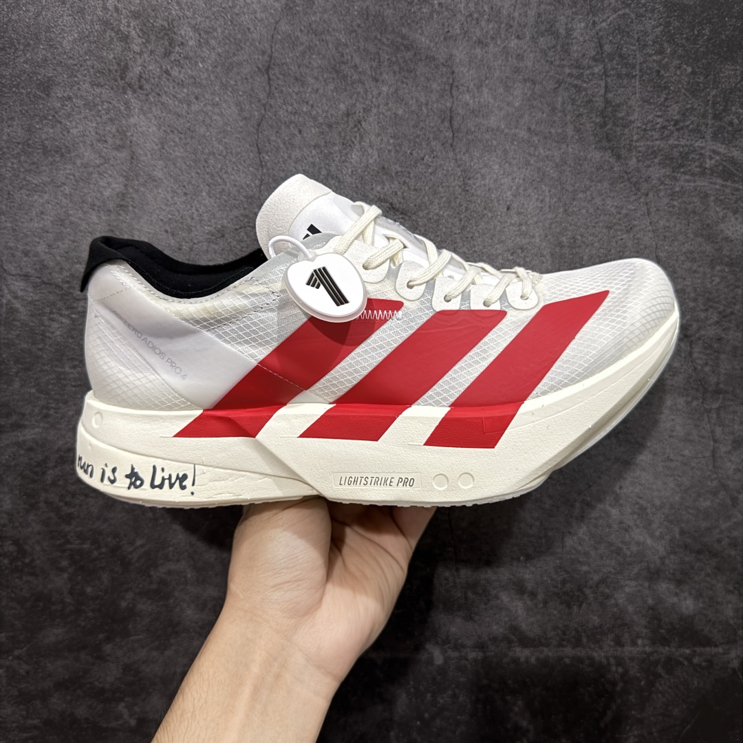 【NO.1纯原】Adidas Adizero Adios Pro 4 M竞训跑步鞋 首发配色 JR6363 市场独一档品质 区别所有版本 原鞋购入开发数月 原材料 原档案打造 细节版型一比一 独立双层组合底私模. 搭配ENERGYRODS 2.0真碳柱,每一步都动力满满 鞋面用的是Lightlock技术,轻透又贴合,就像给脚定制的一样。 中底是全掌Lightstrike Pro泡棉,软弹感超绝 真正一比一还原真实脚感💪🏻 尺码:36 36.5 37 38 38.5 39 40 40.5 41 42 42.5 43 44 44.5 45 46-选品中心