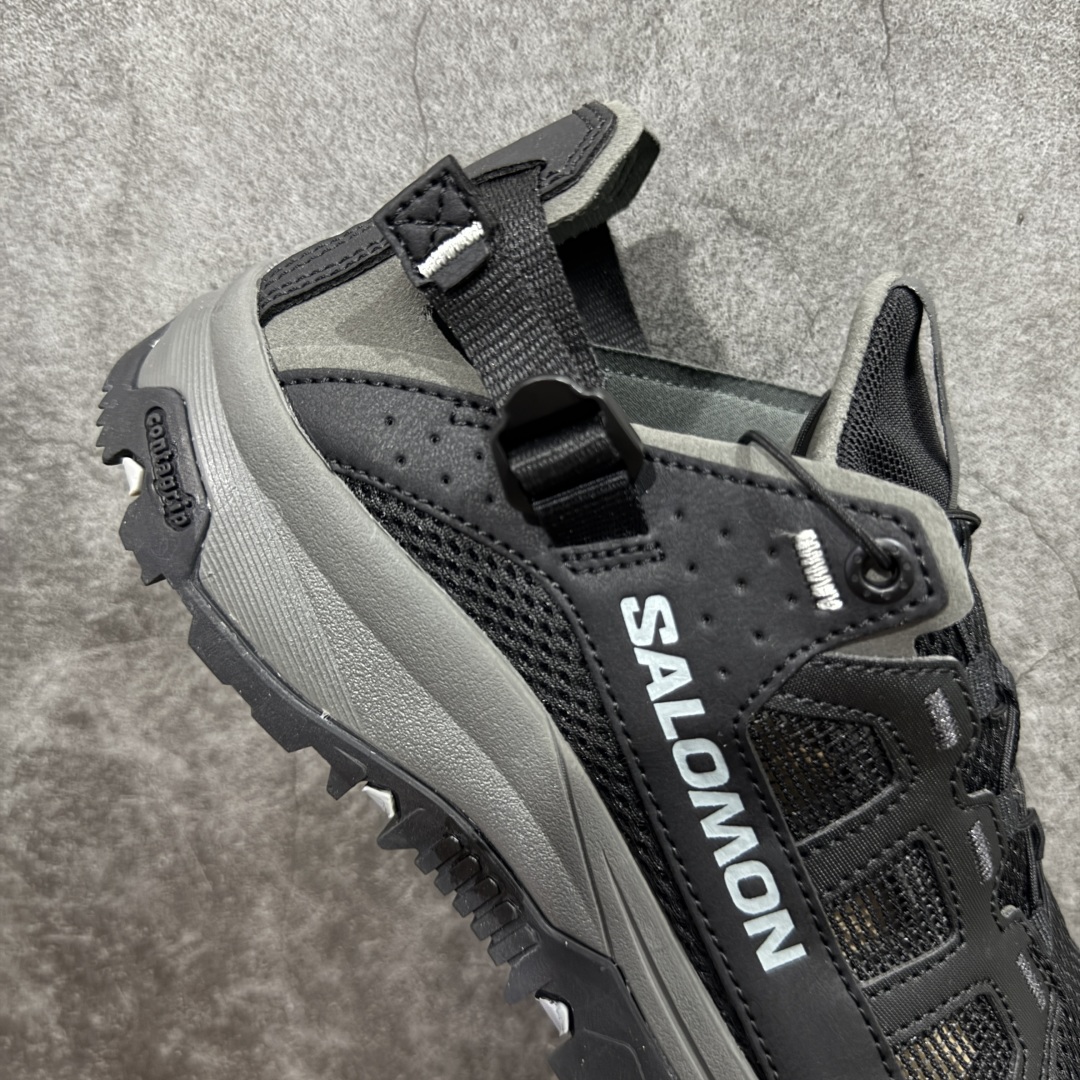 图片[7]-【666版本】SALOMON萨洛蒙 Techamphibian 5 T5圆头舒适 透气速干抓地 溯溪鞋 黑色 471151 纯原外贸平台特供订单 耗时半年巨作 #全套原纸板楦头开发 #原厂特供网布配套加持 #确保原汁原味 完美呈现版型 #原档数据独家私模五层组合大底 #男女鞋同步官方开发至46 #原装Ortholite轻量化鞋垫 #中底布带钢印编号 原厂TPU锁扣 #进口港宝加持 后跟自然饱满 还原公司包裹性 #鞋面采用SENSIFT贴合技术 #全方位贴合包裹脚型 #鞋跟部鞋底牵引设计 #提供强大的抓地性能 #更适应野外崎岖不平的道路 #其3D ADVANCED CHASSIS底盘 材料轻量大化 钉齿设计更具稳定性 防护性 #鞋底易磨损区运用CONTAGRIP高耐磨材料 应对城市硬质路面长距离跑考验 尺码：36 36.5 37.5 38 38.5 39 40 40.5 41 42 42.5 43 44 45-选品中心