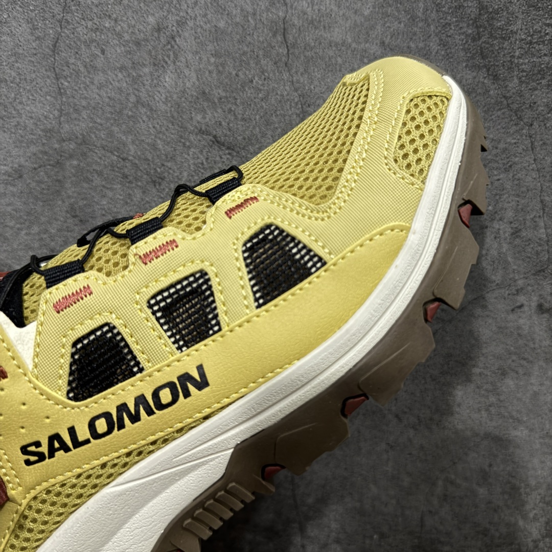 图片[6]-【666版本】SALOMON萨洛蒙 Techamphibian 5 T5圆头舒适 透气速干抓地 溯溪鞋 古董金 477502 纯原外贸平台特供订单 耗时半年巨作 #全套原纸板楦头开发 #原厂特供网布配套加持 #确保原汁原味 完美呈现版型 #原档数据独家私模五层组合大底 #男女鞋同步官方开发至46 #原装Ortholite轻量化鞋垫 #中底布带钢印编号 原厂TPU锁扣 #进口港宝加持 后跟自然饱满 还原公司包裹性 #鞋面采用SENSIFT贴合技术 #全方位贴合包裹脚型 #鞋跟部鞋底牵引设计 #提供强大的抓地性能 #更适应野外崎岖不平的道路 #其3D ADVANCED CHASSIS底盘 材料轻量大化 钉齿设计更具稳定性 防护性 #鞋底易磨损区运用CONTAGRIP高耐磨材料 应对城市硬质路面长距离跑考验 尺码：36 36.5 37.5 38 38.5 39 40 40.5 41 42 42.5 43 44 45 46-选品中心