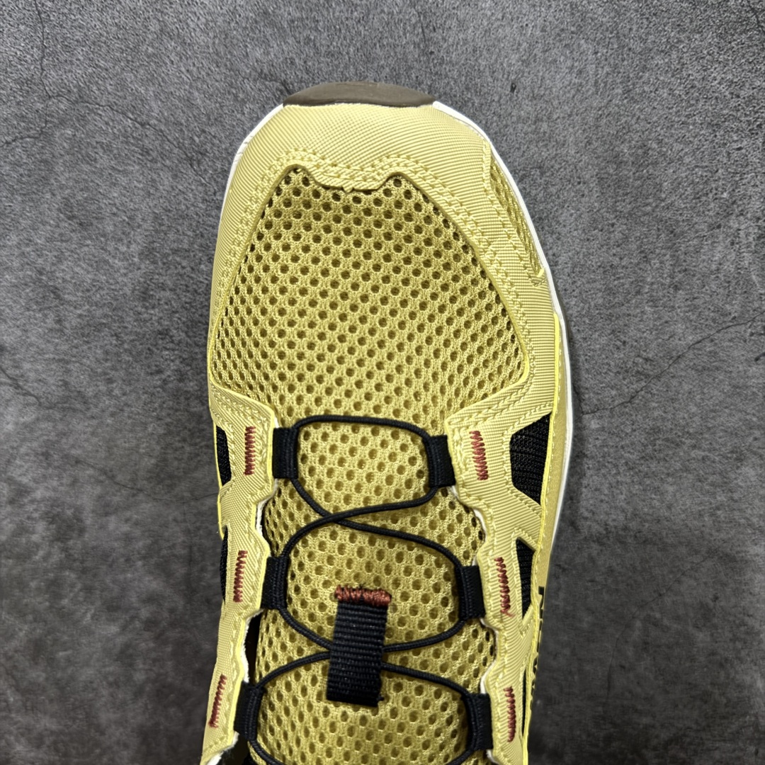 图片[5]-【666版本】SALOMON萨洛蒙 Techamphibian 5 T5圆头舒适 透气速干抓地 溯溪鞋 古董金 477502 纯原外贸平台特供订单 耗时半年巨作 #全套原纸板楦头开发 #原厂特供网布配套加持 #确保原汁原味 完美呈现版型 #原档数据独家私模五层组合大底 #男女鞋同步官方开发至46 #原装Ortholite轻量化鞋垫 #中底布带钢印编号 原厂TPU锁扣 #进口港宝加持 后跟自然饱满 还原公司包裹性 #鞋面采用SENSIFT贴合技术 #全方位贴合包裹脚型 #鞋跟部鞋底牵引设计 #提供强大的抓地性能 #更适应野外崎岖不平的道路 #其3D ADVANCED CHASSIS底盘 材料轻量大化 钉齿设计更具稳定性 防护性 #鞋底易磨损区运用CONTAGRIP高耐磨材料 应对城市硬质路面长距离跑考验 尺码：36 36.5 37.5 38 38.5 39 40 40.5 41 42 42.5 43 44 45 46-选品中心